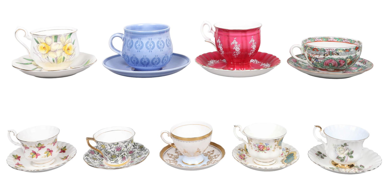 (9) Assorted Porcelain Cup & Saucer Sets (1 of 5)