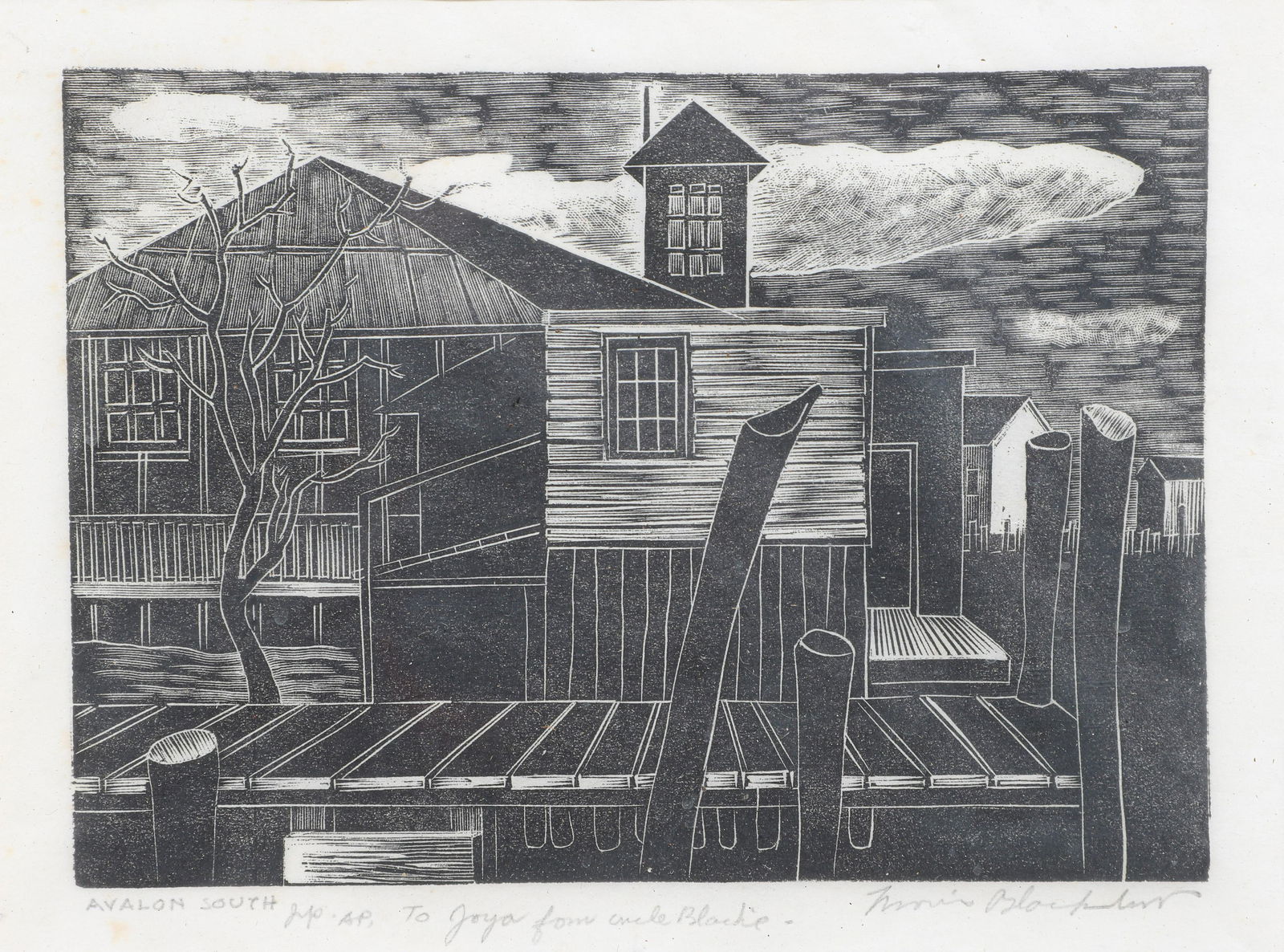 Morris Blackburn Etching "Avalon South" (1 of 5)