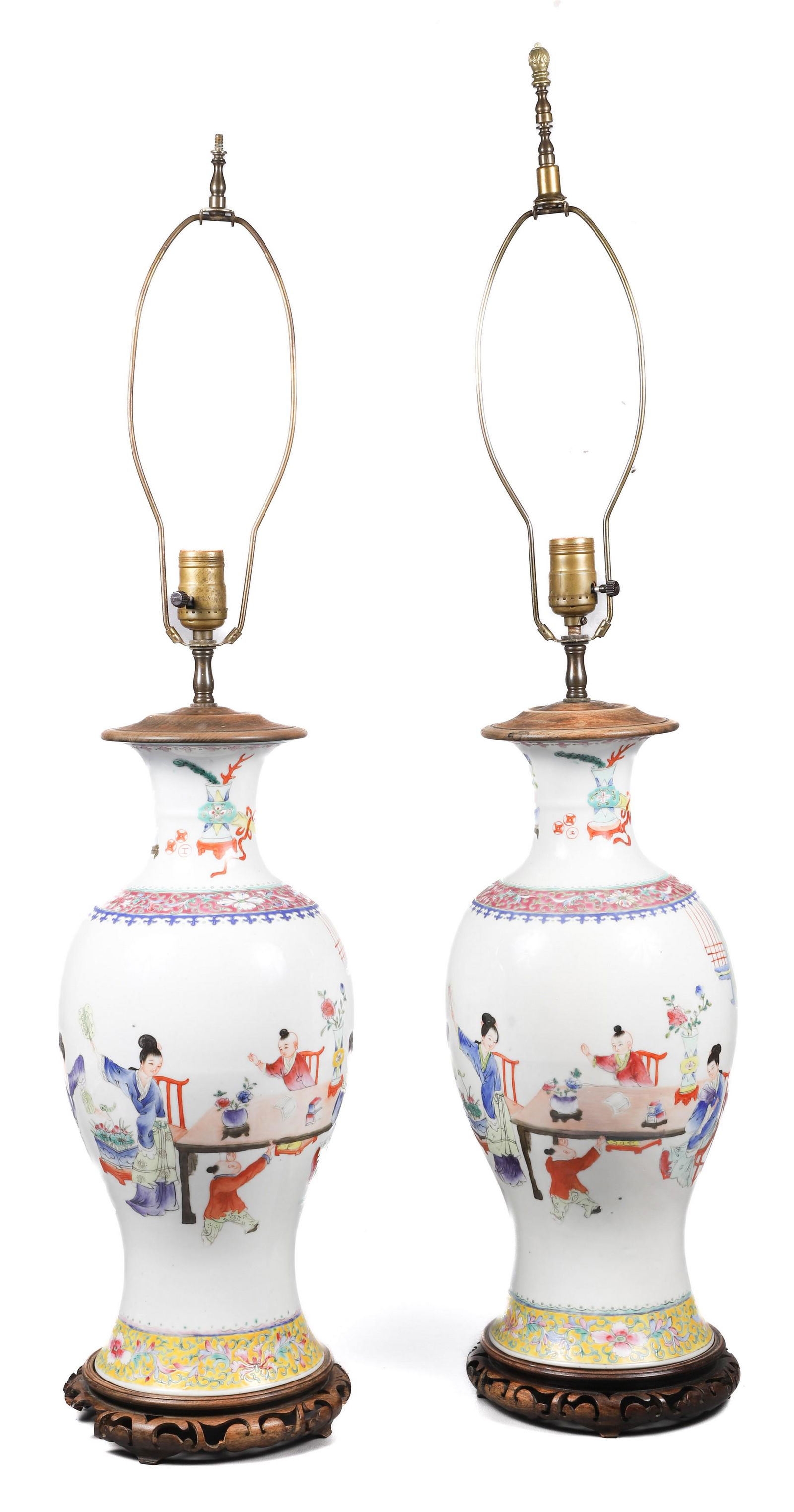 Pair of Chinese Porcelain Vase Table Lamps (1 of 5)