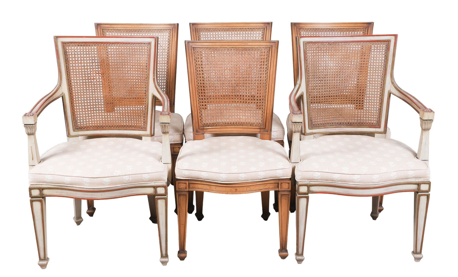 (6) Louis XVI style caned dining chairs (1 of 8)