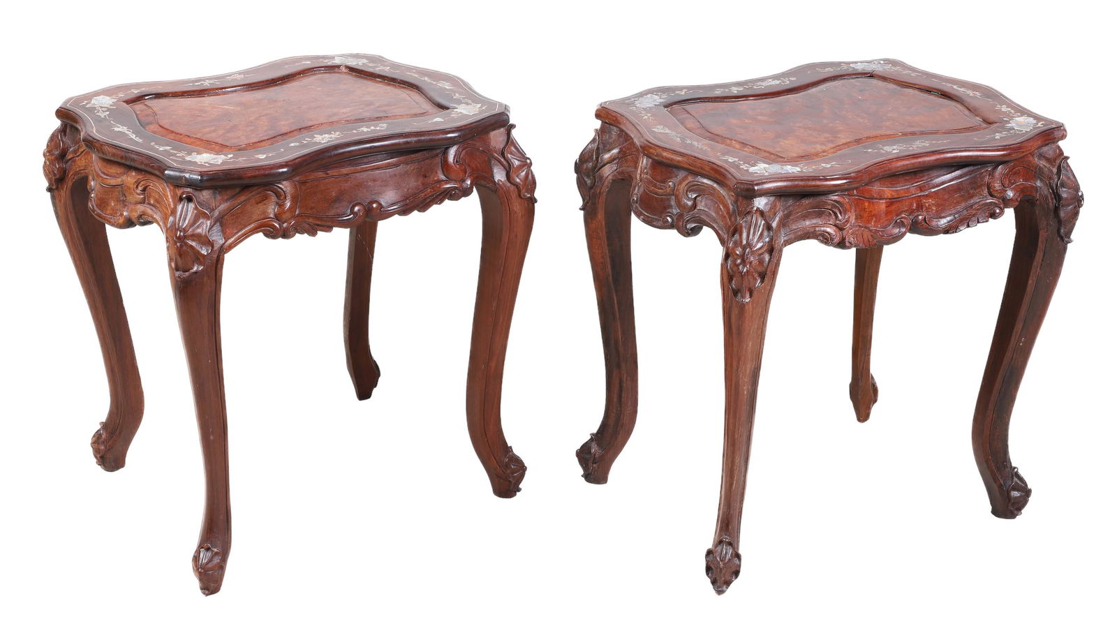 Pair Louis XV style side tables (1 of 6)