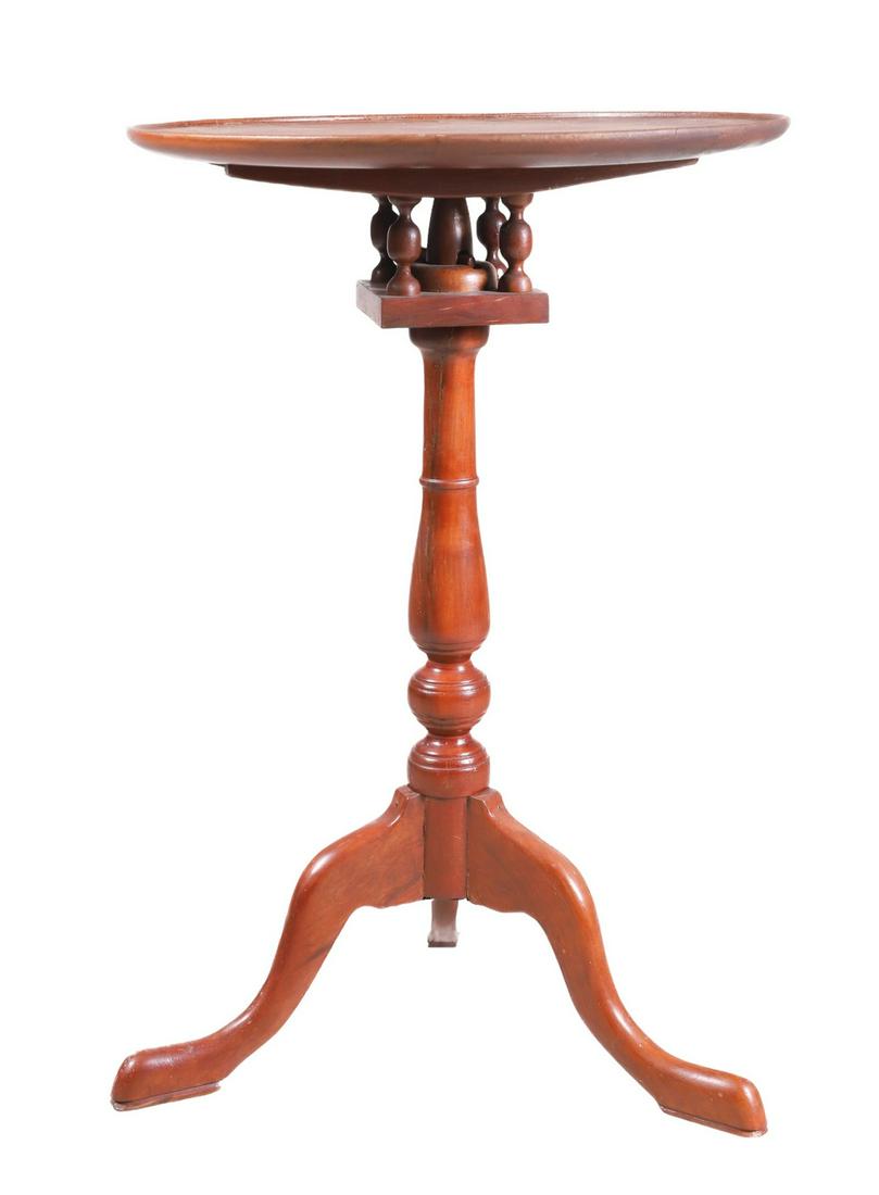 Cherry Queen Anne dish top tilt top bird cage candle stand (1 of 7)