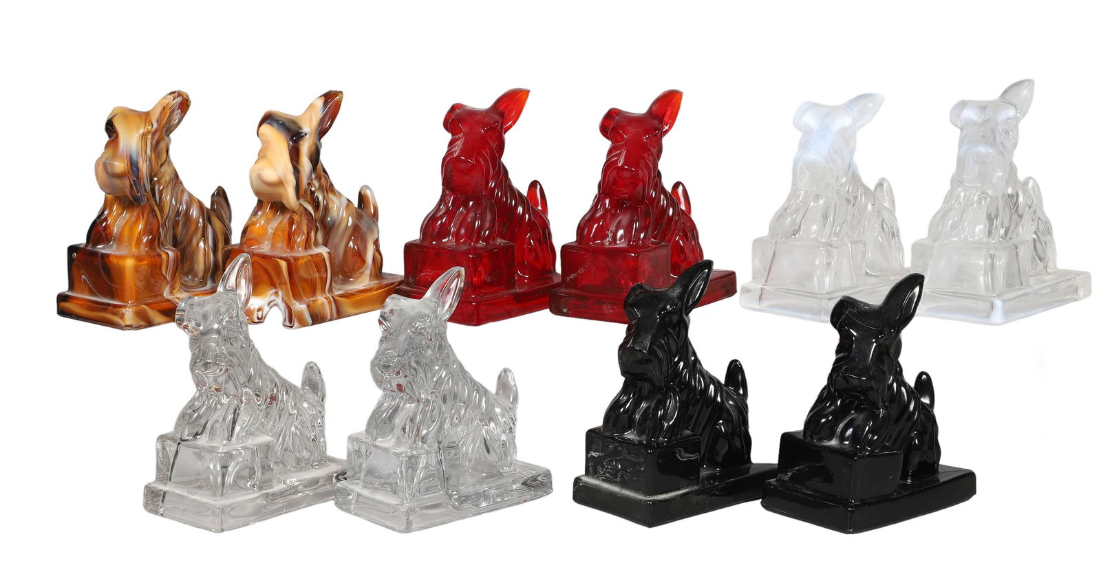 (5) Pair of Glass Scottie Bookends (1 of 11)