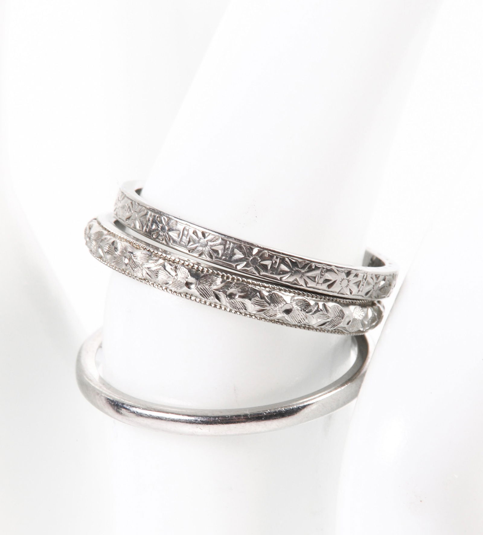 (3) 18K White Gold Bands (1 of 4)