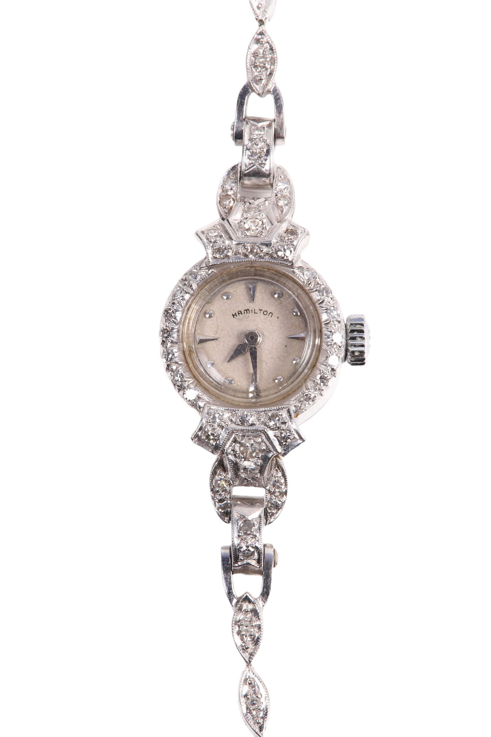 Diamond Platinum Hamilton Ladies Bracelet Watch (1 of 7)