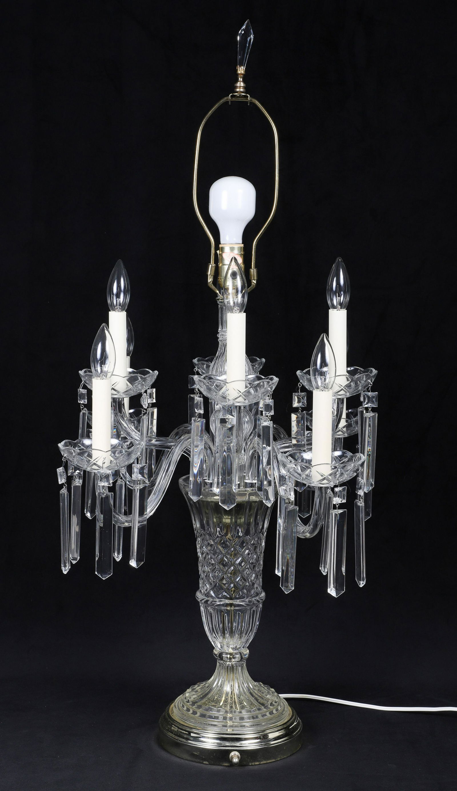 Cut Crystal Candelabra Table Lamp (1 of 7)