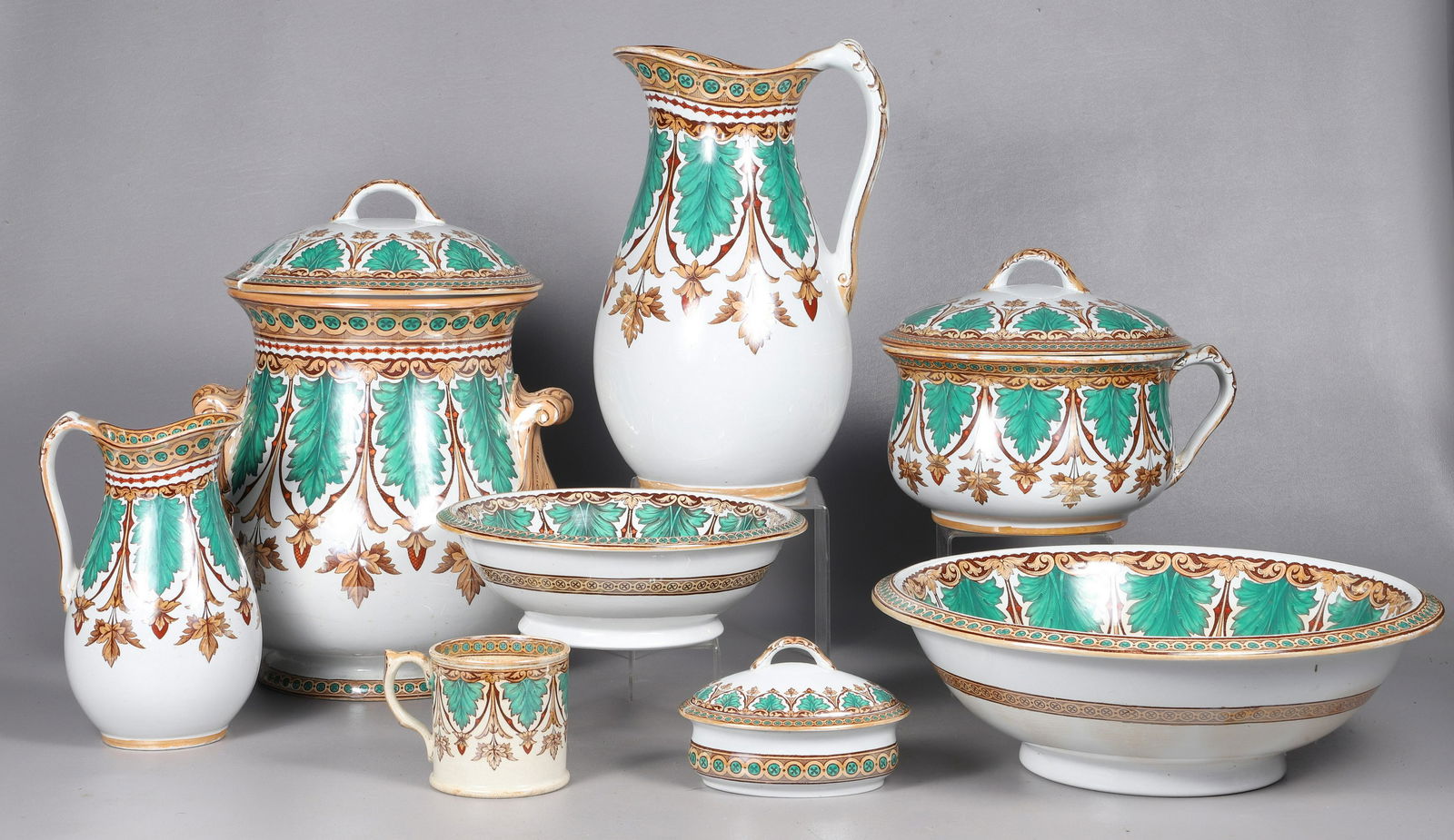 (8) Powell and Bishop Ironstone Chamber Set (1 of 10)