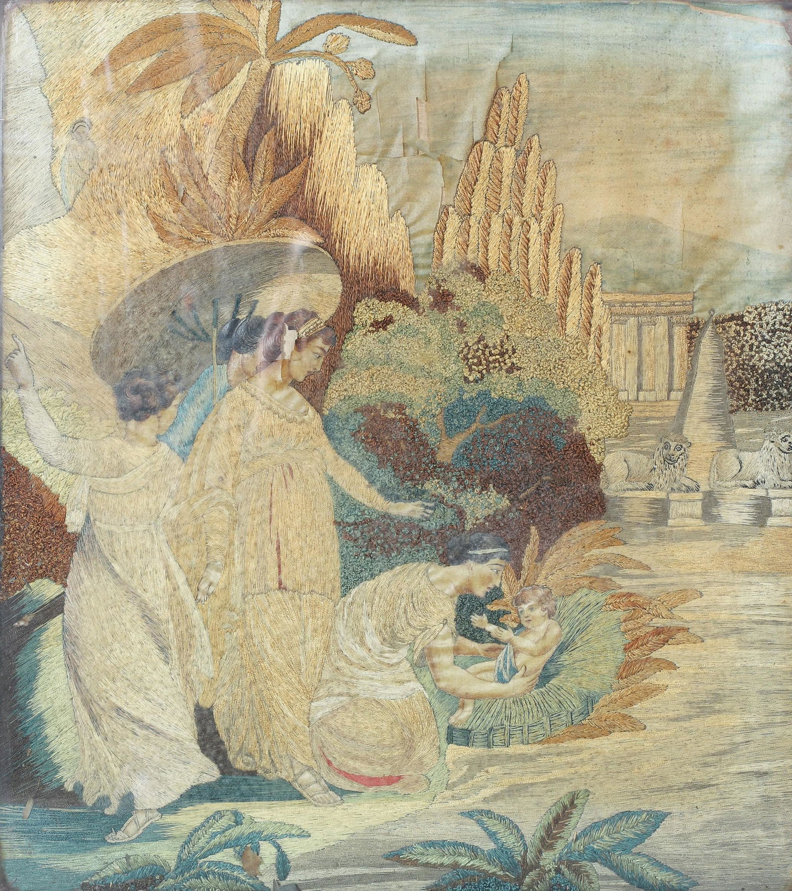 Framed embroidery on silk (1 of 4)