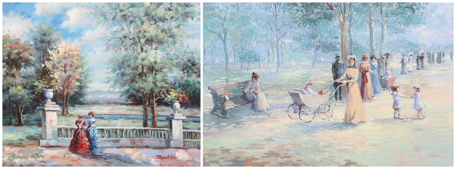 (2) Impressionist Style Paintings (1 of 8)