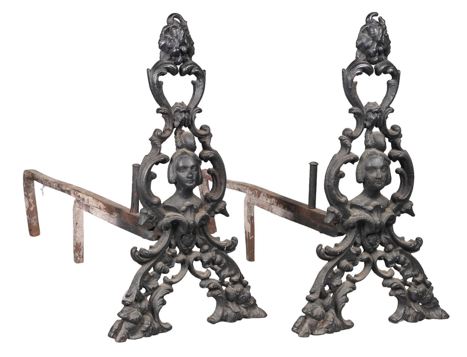 Pair of Cast Iron Andirons (1 of 2)