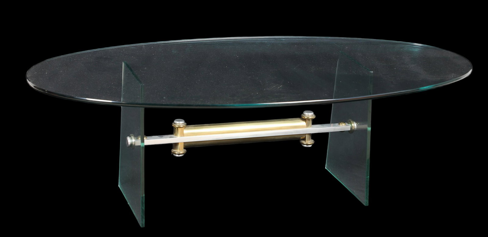 Modern Design glass and metal coffee table (1 of 5)