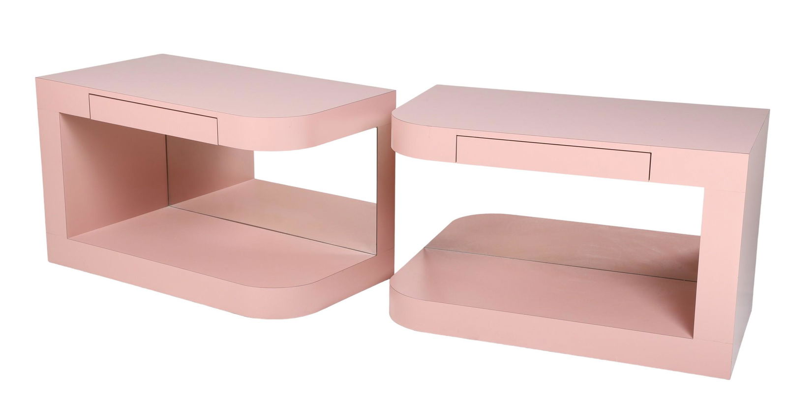 Pair Modern Design laminate 1 drawer side tables (1 of 3)