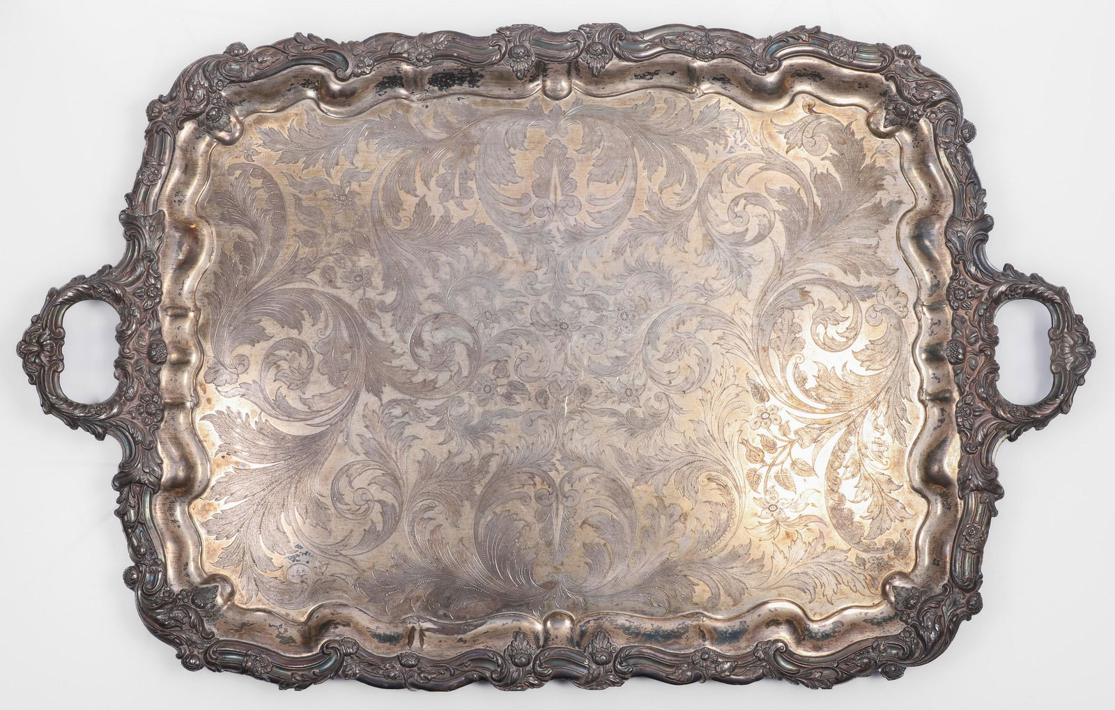 Sheffield Silver Plate Double Handled Tray (1 of 3)