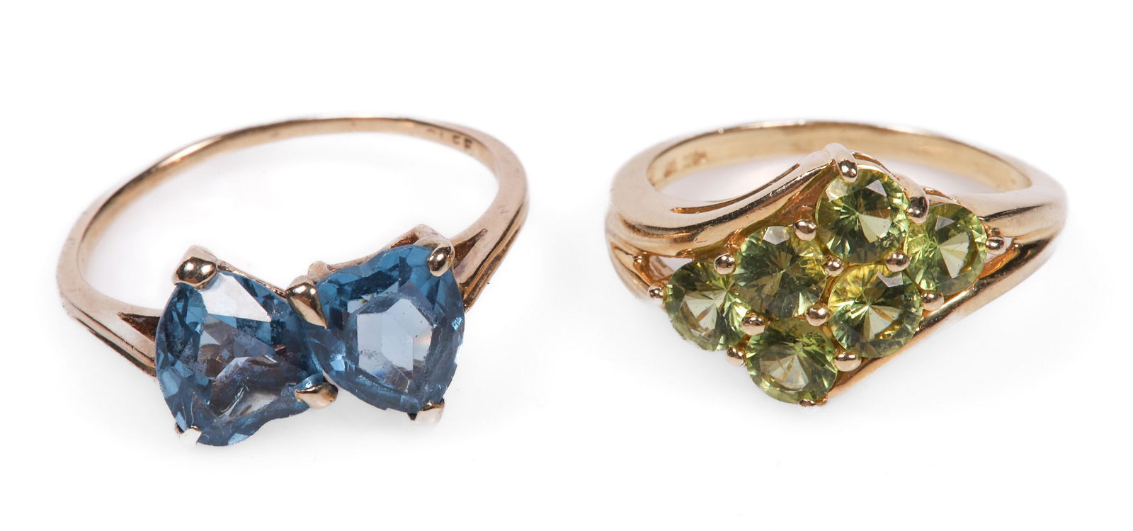 (2) 14K Yellow Gold Gemstone Rings (1 of 11)