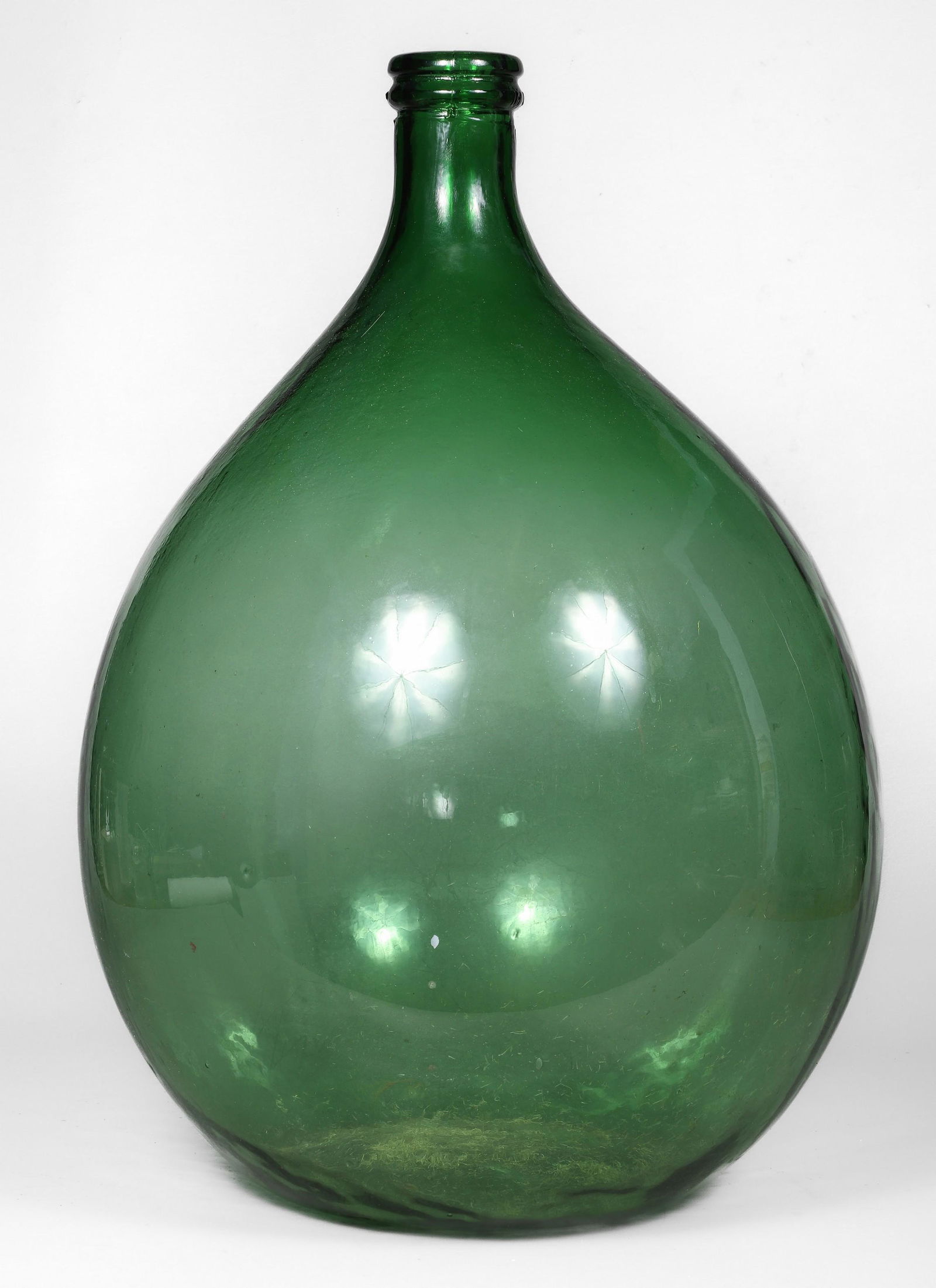 Large Green Molded Glass Demijohn Bottle (1 of 3)