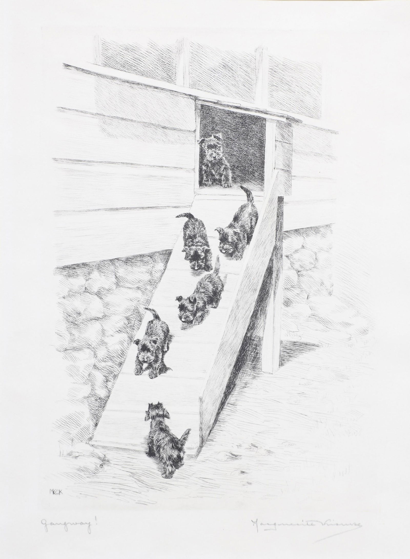 Marguerite Kirmse Etching "Gangway" (1 of 4)