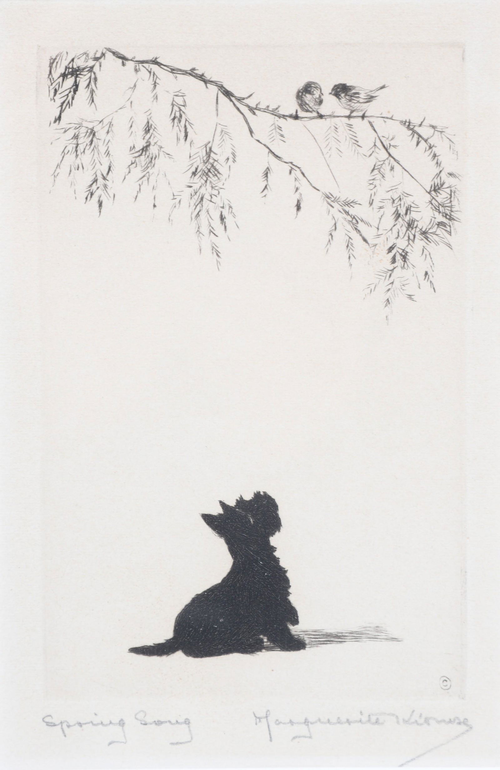 Marguerite Kirmse Etching "Spring Song" (1 of 3)