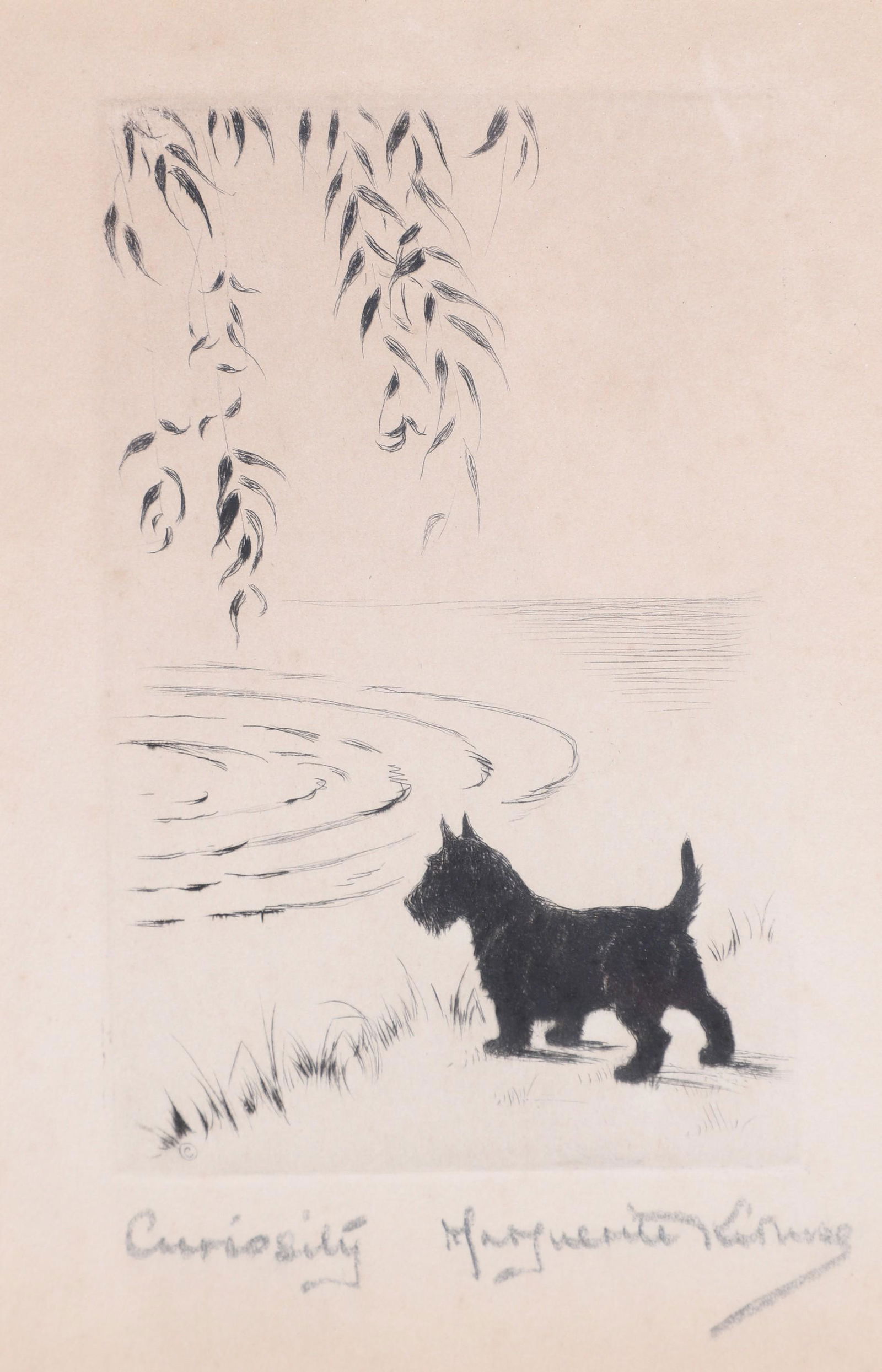 Marguerite Kirmse Etching "Curiosity" (1 of 2)