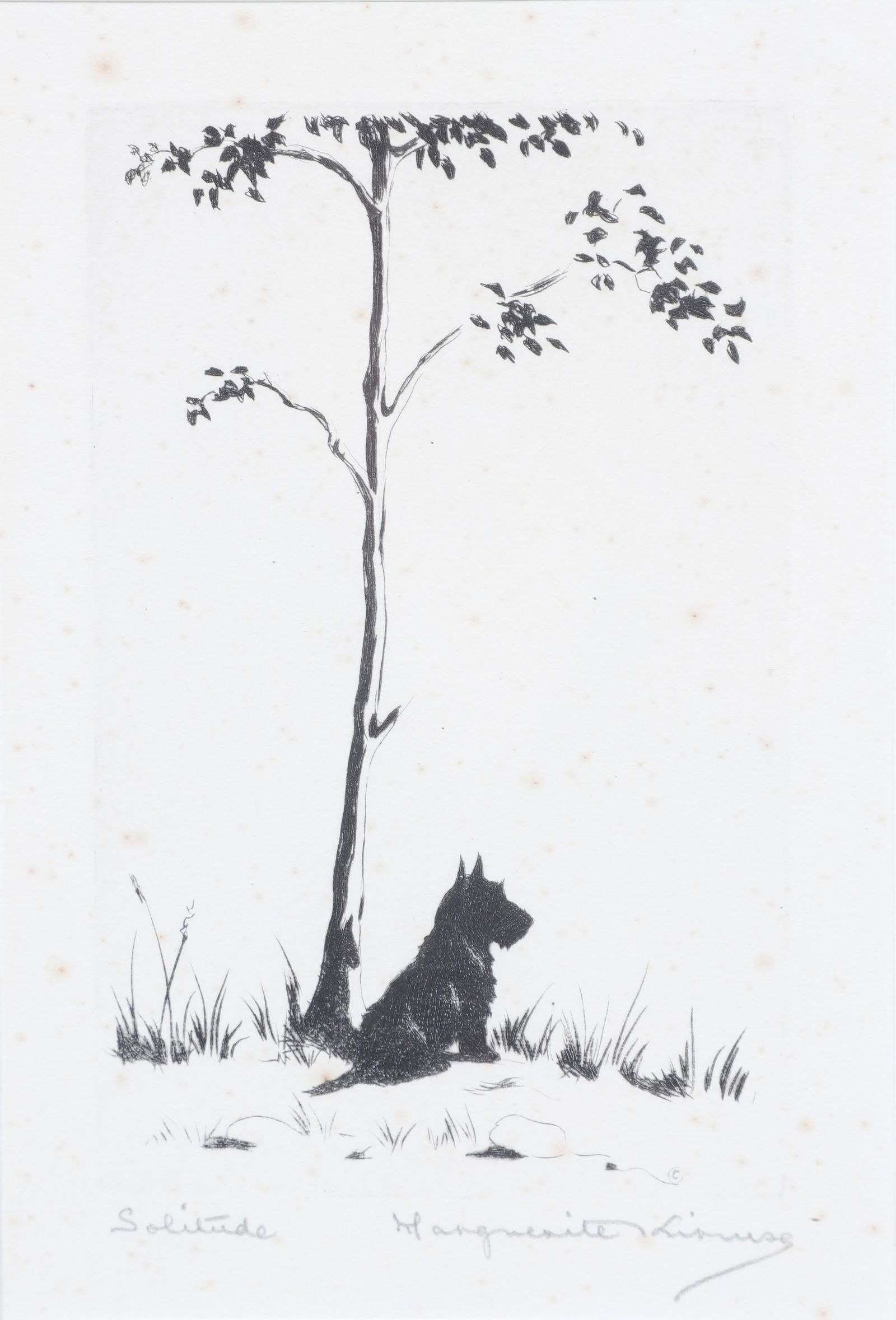 Marguerite Kirmse Etching "Solitude" (1 of 2)