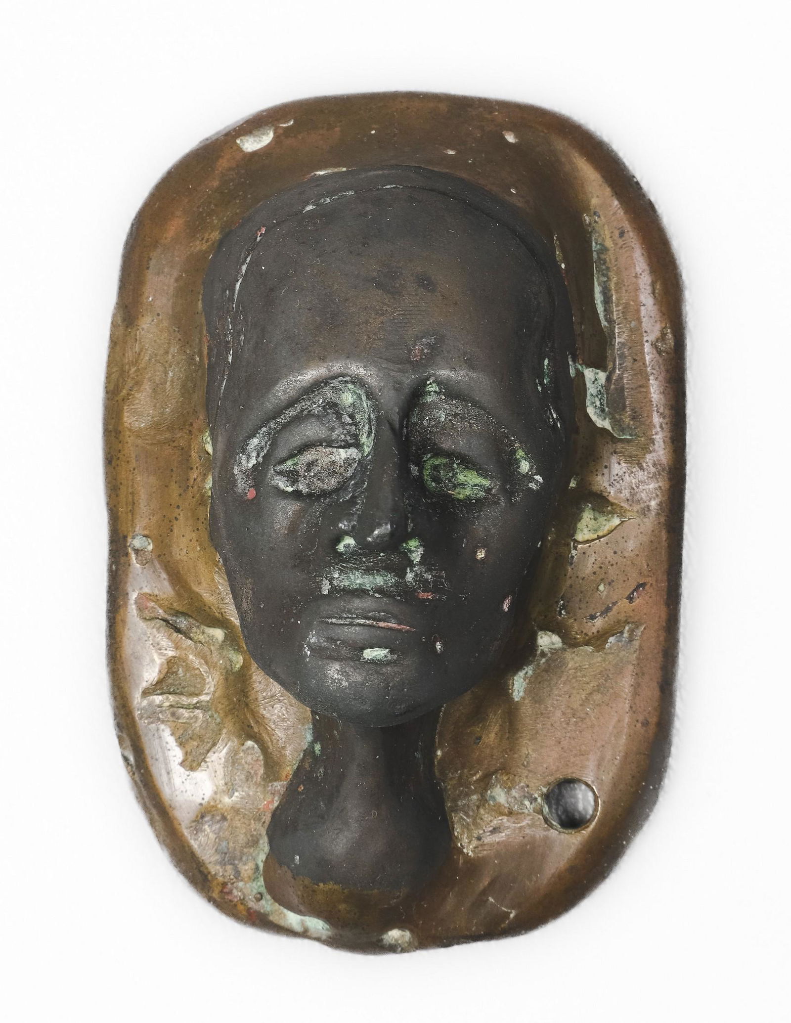 Miniature Bronze Death Mask Paperweight (1 of 2)