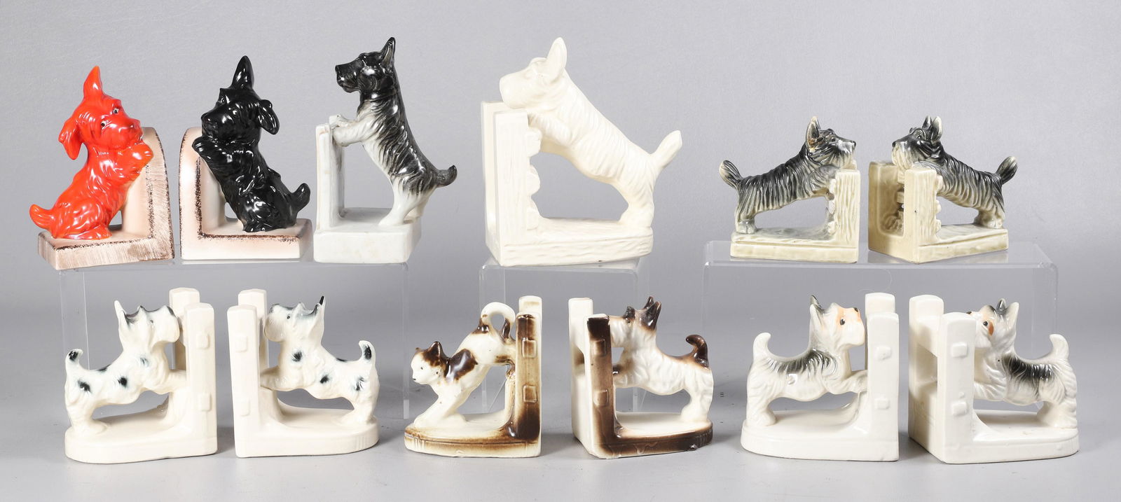 (12) Porcelain Scottie Bookends (1 of 6)
