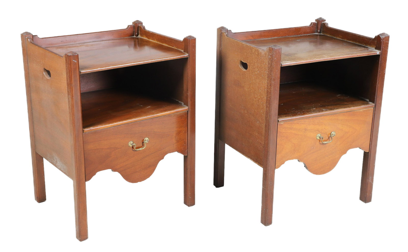 Pair CW Kittinger Chippendale style one drawer side tables (1 of 4)