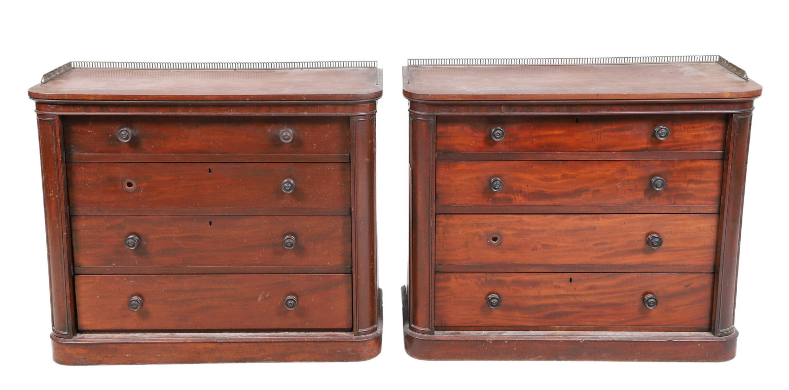 Pr English Mahogany Victorian Bachelors Chests, 19th c (1 of 6)