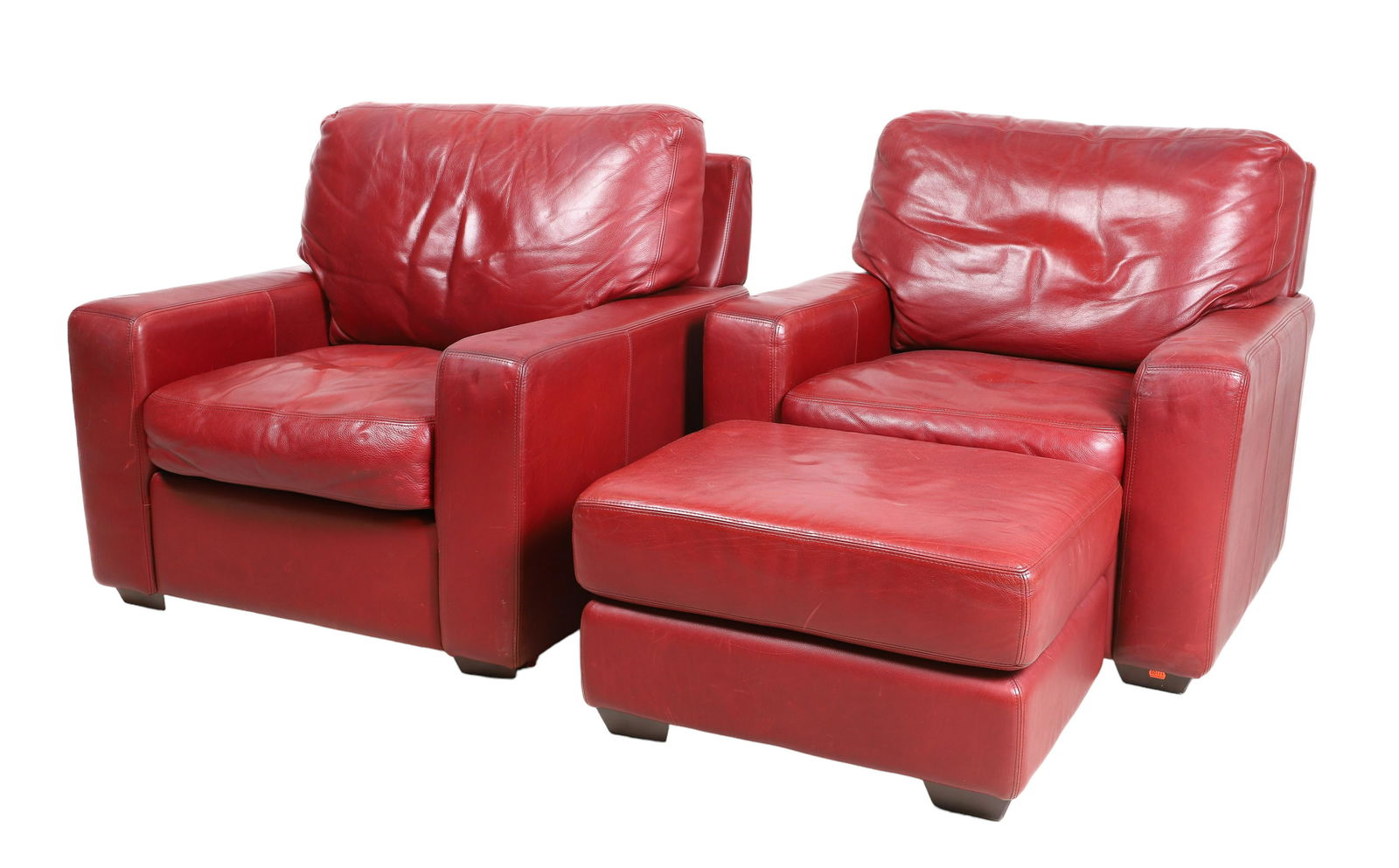 Pair Legacy Leather Lounge Chairs and Ottoman (1 of 6)