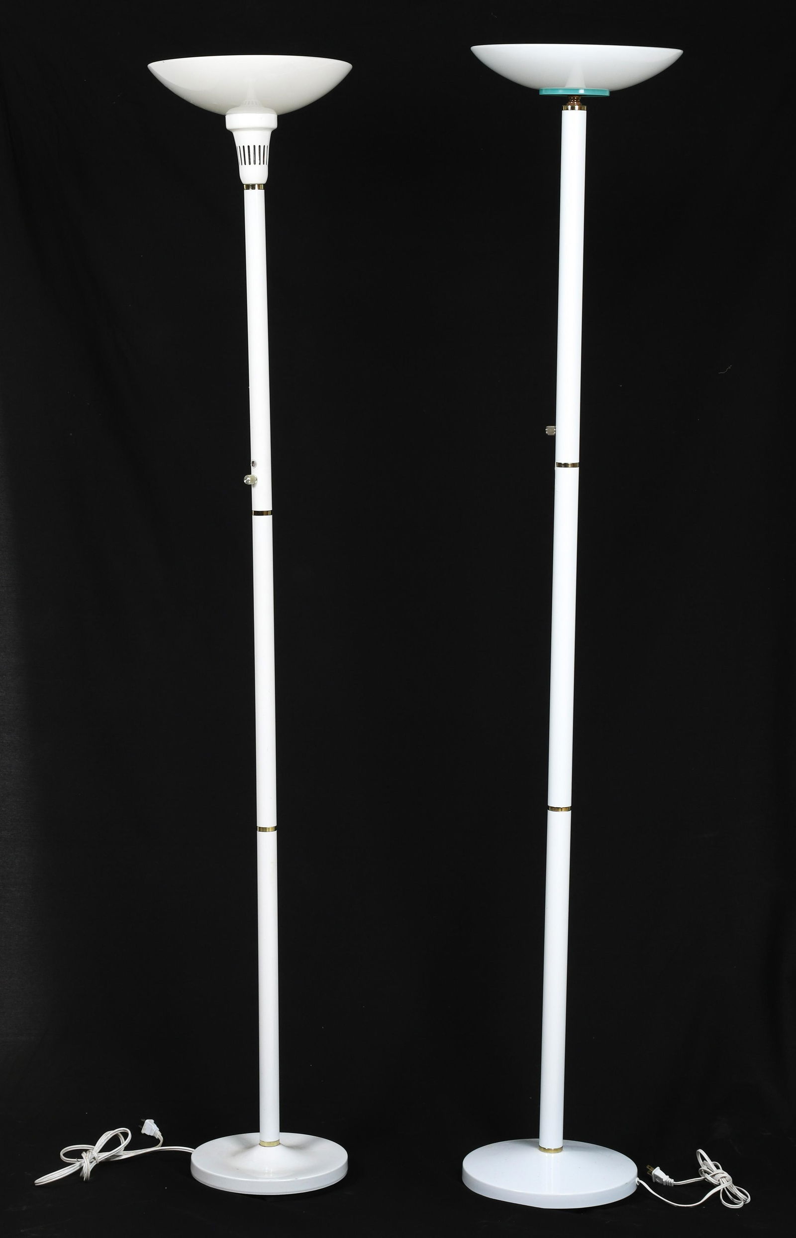 (2) Contemporary white metal floor lamps (1 of 4)