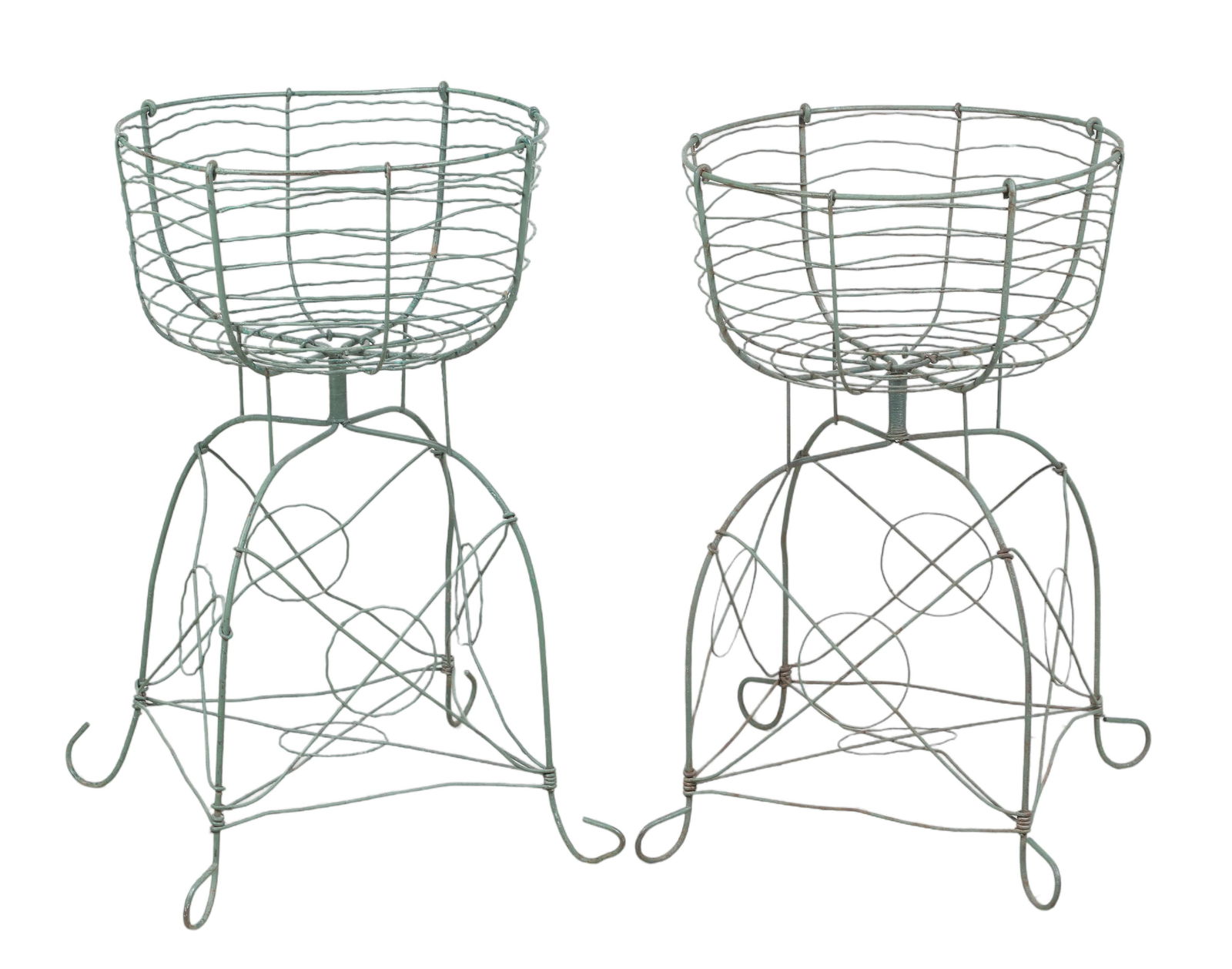 Pair Victorian wired planters (1 of 2)