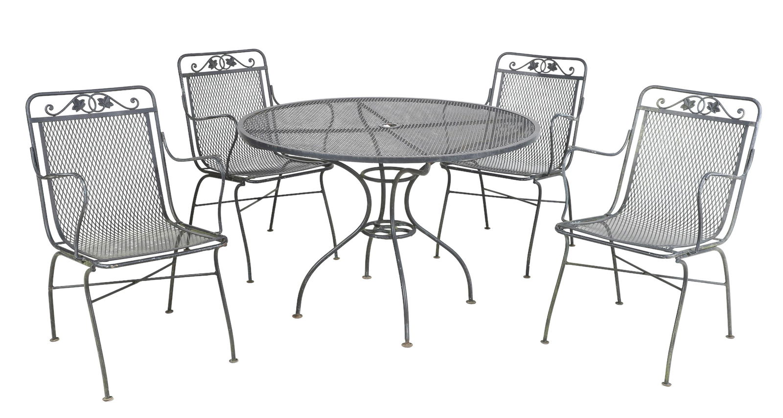 (5) pc Salterini style ebonized patio dining set (1 of 3)