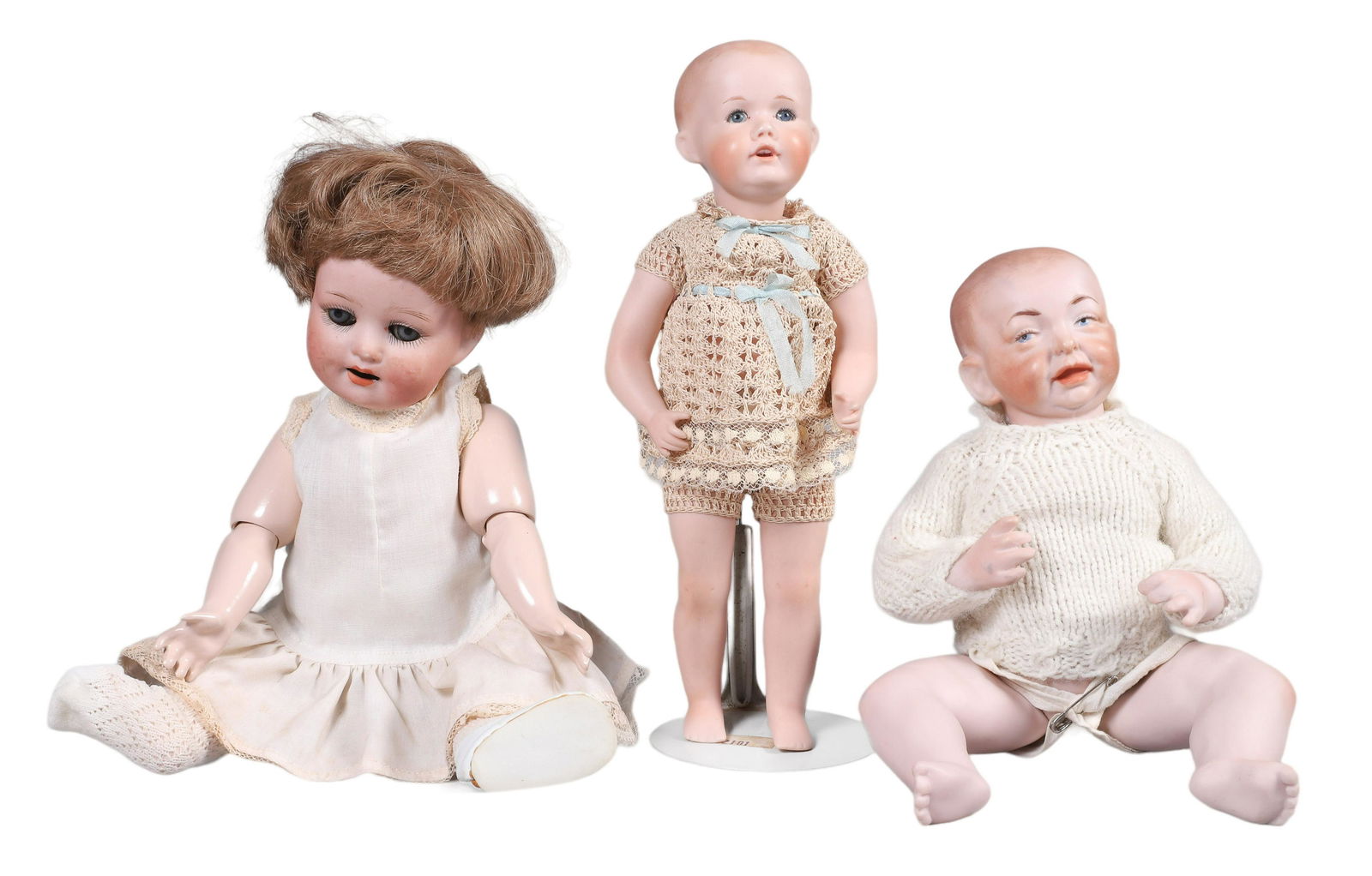 (3) Bisque Porcelain Dolls (1 of 2)
