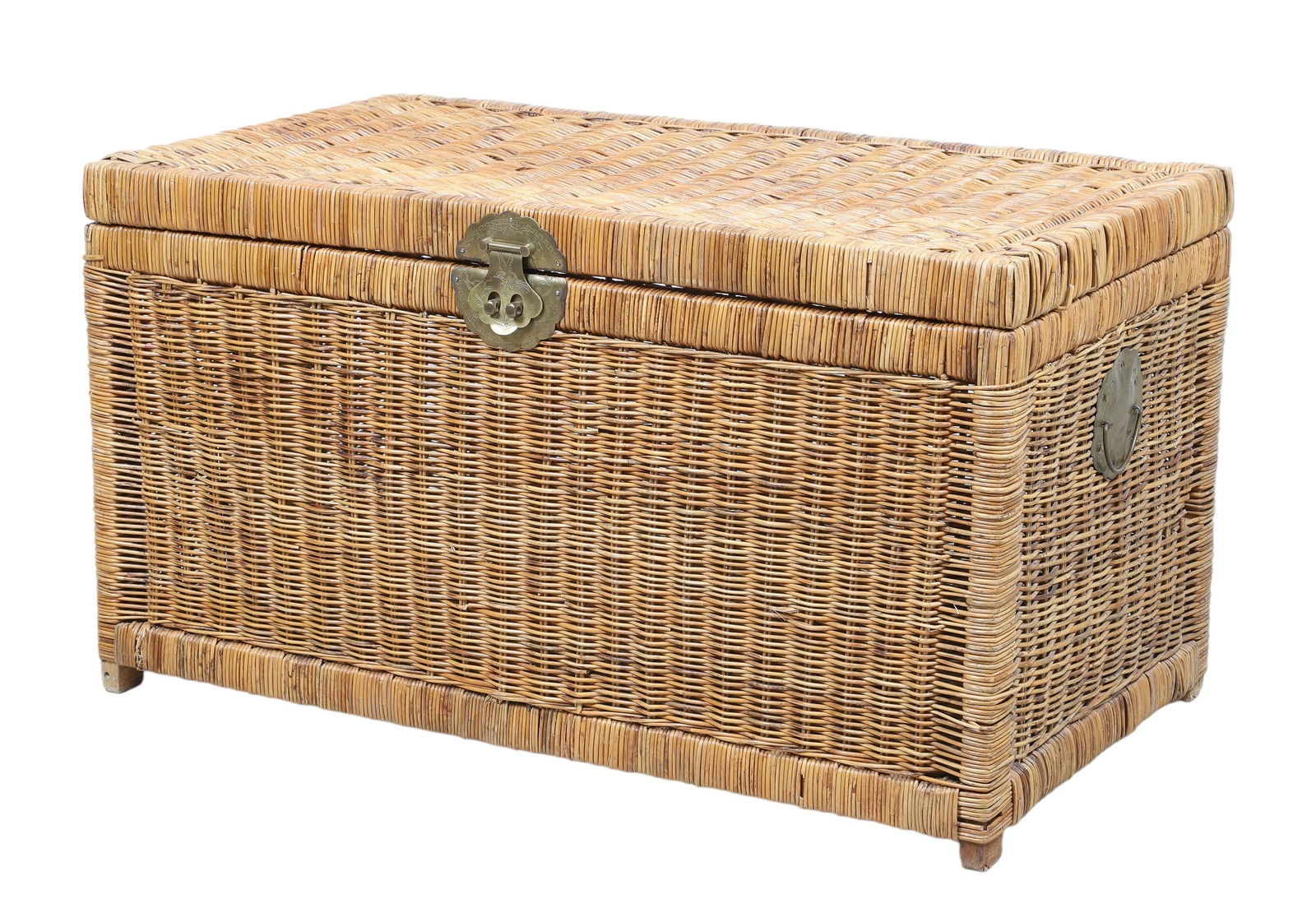A Large Wicker and Brass Trunk (1 of 4)