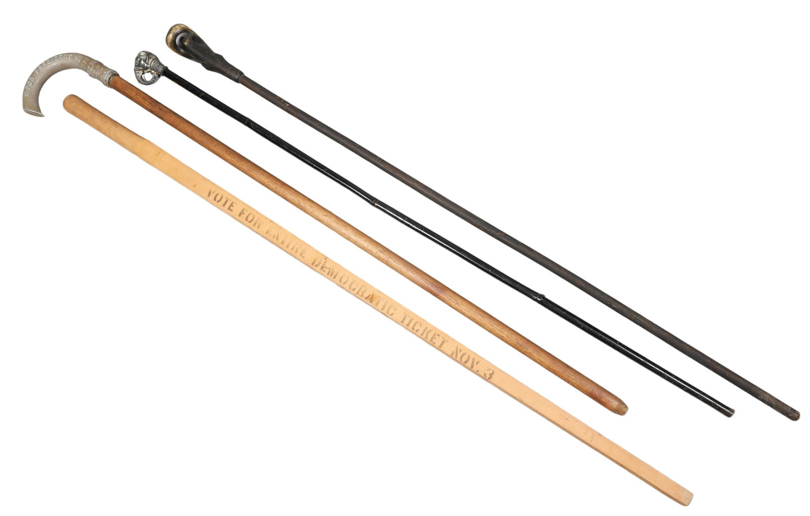 (4) Walking Stick Canes, Including Political (1 of 3)