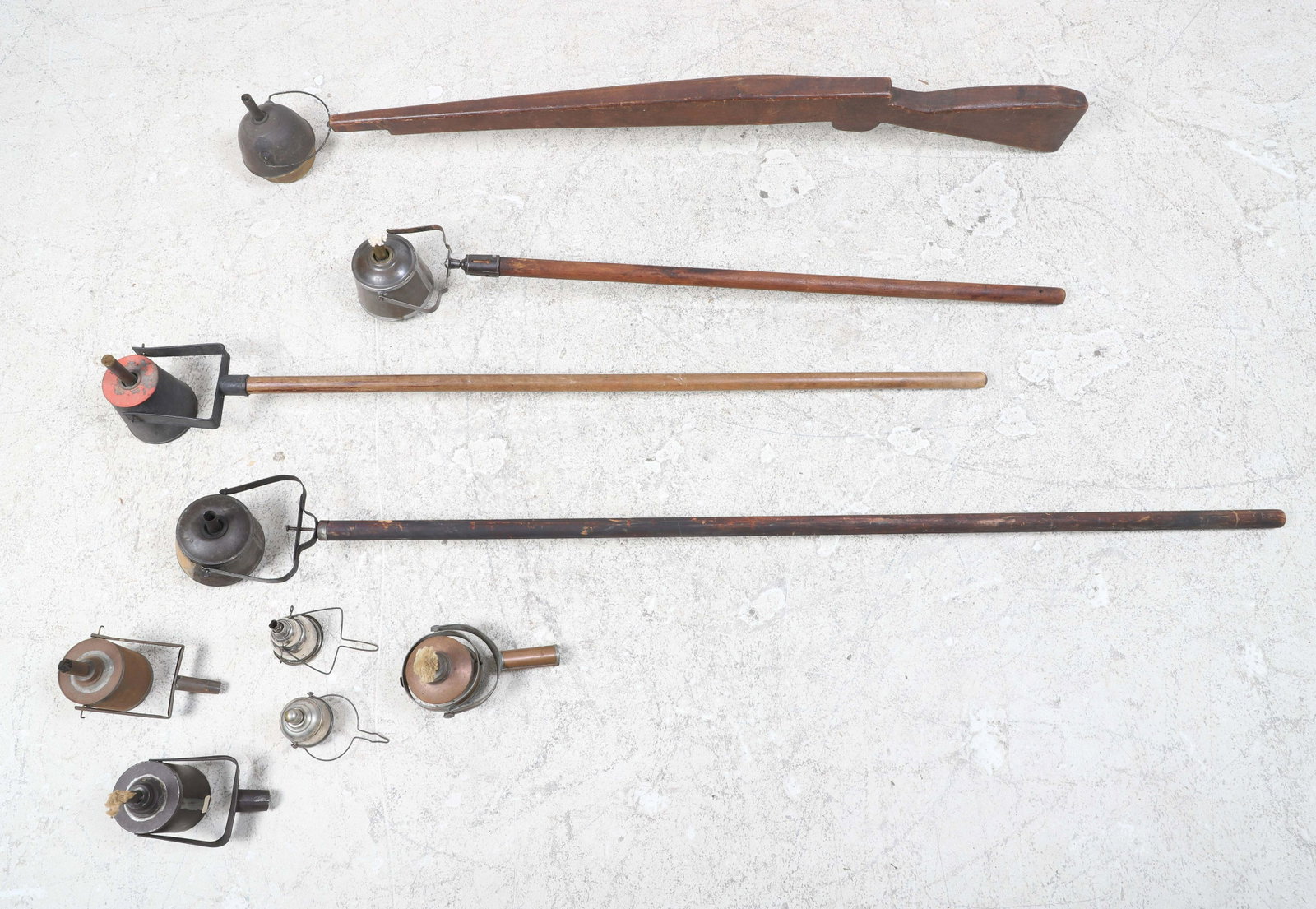 (8) Parade Lanterns: (8) Parade lanterns to include (1) lantern on stick, note at side reading "this torch was carried in the political parades in Brownsville PA during the Cleveland-Blaine campaign in 1884, James G. Blai