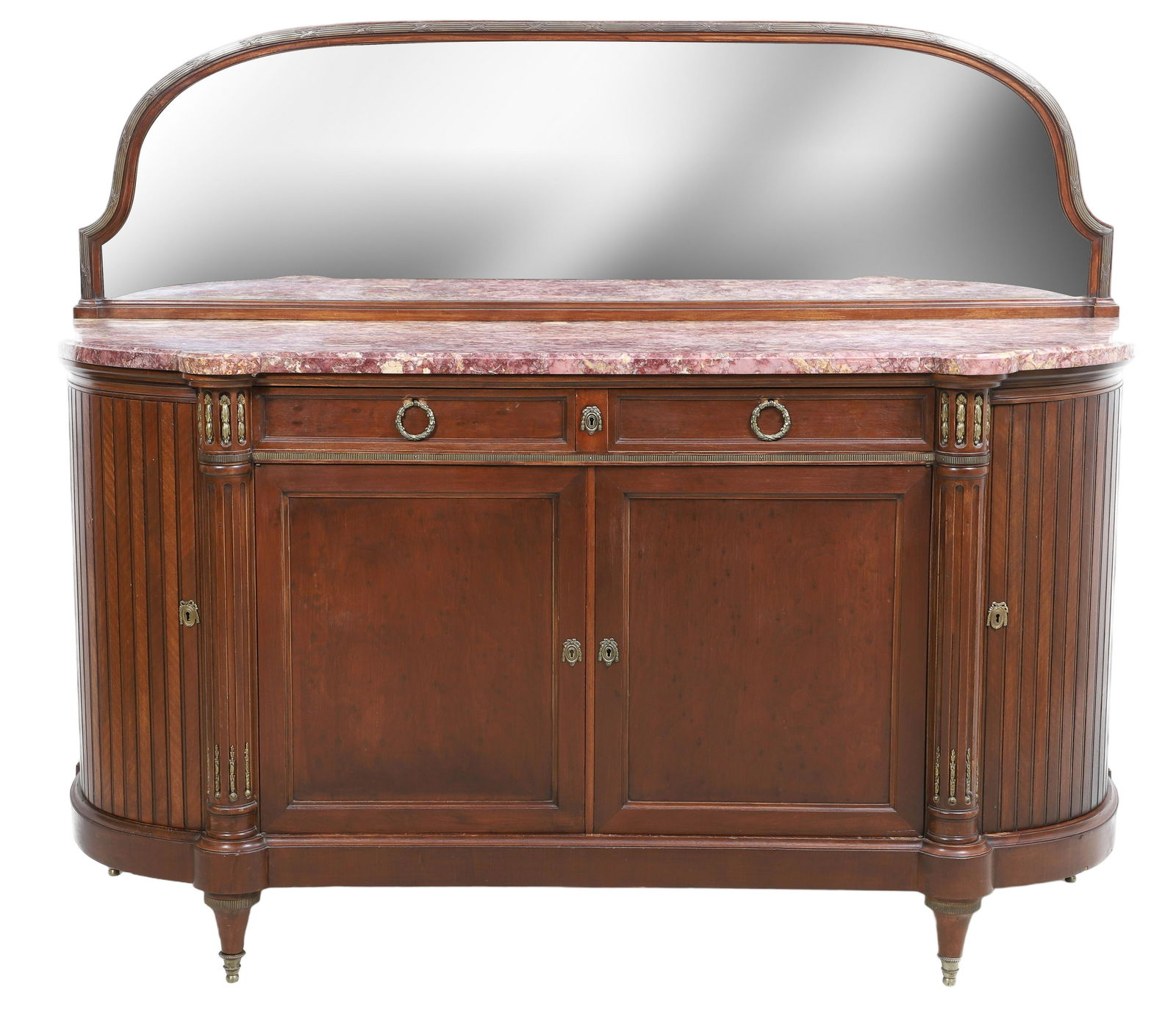 Louis XVI style marbletop sideboard w/ mirror (1 of 3)