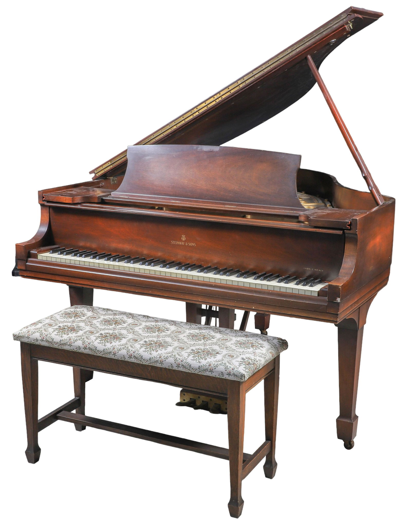Mahogany Steinway Model S baby grand piano (1 of 19)
