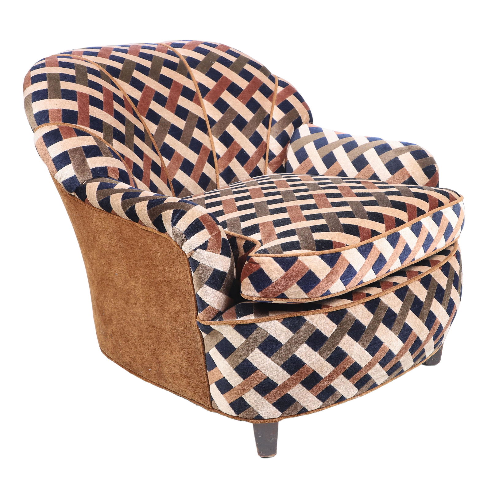 Milo Baughman style upholstered lounge chair (1 of 5)