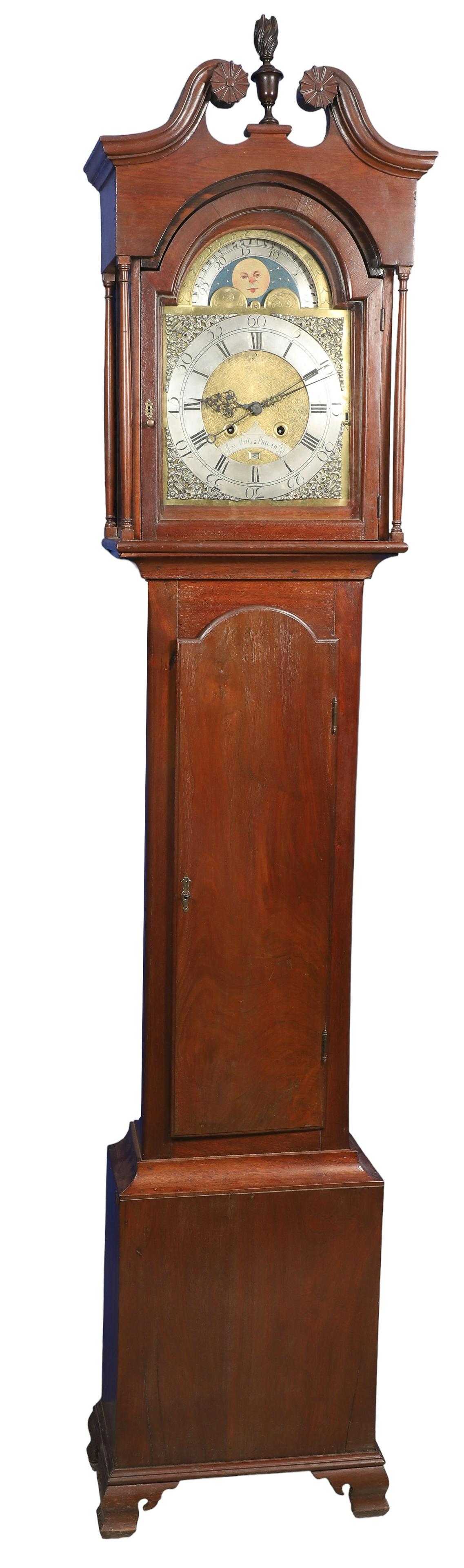 Walnut Chippendale tall case clock (1 of 11)