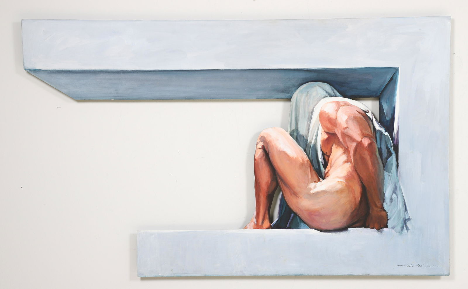 Shozo Nagano Large Painting "Caged Figure" (1 of 9)