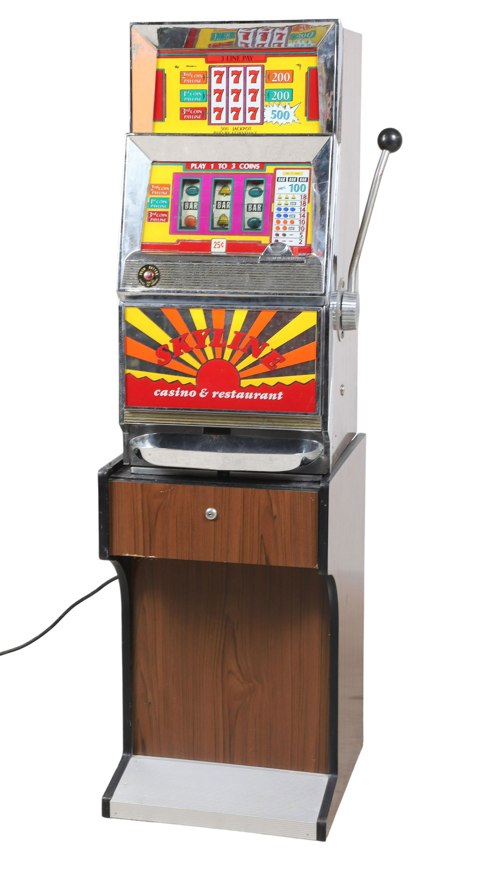 Skyline Casino and restaurant 25 cent 2-part slot machine (1 of 12)