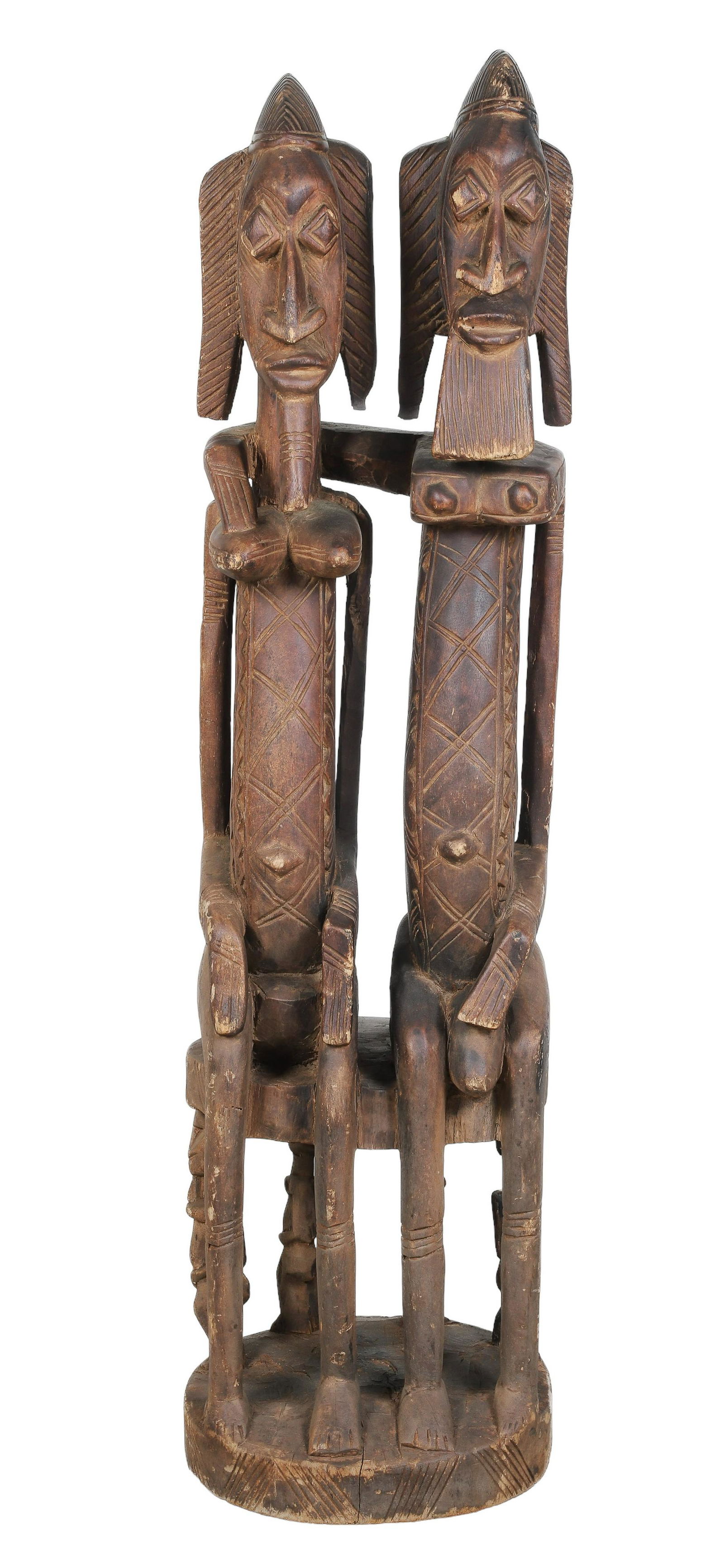 African Dogon Primordial Couple Statue in Wood (1 of 13)