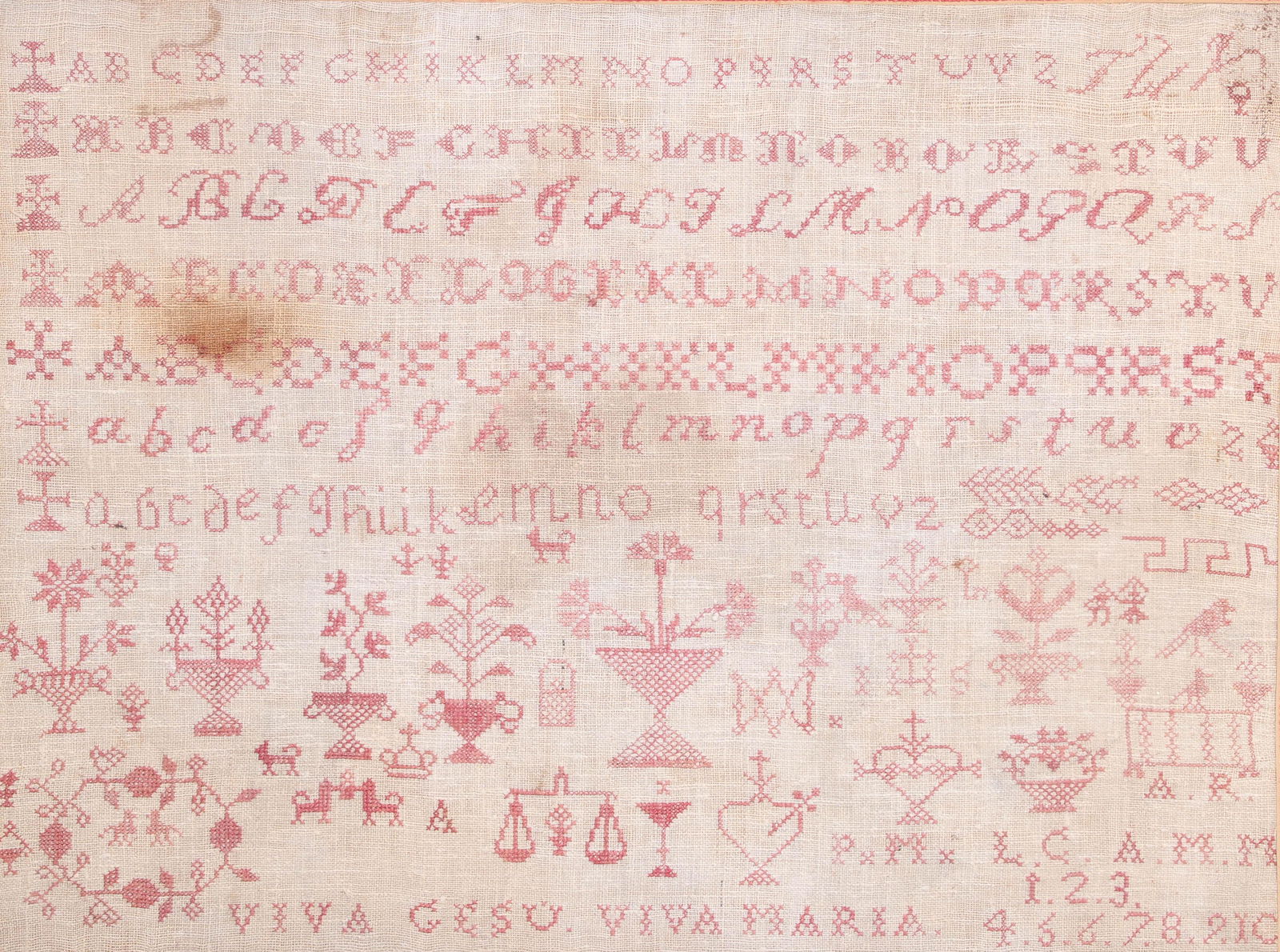 19th C Alphabet Needlework Sampler (1 of 6)