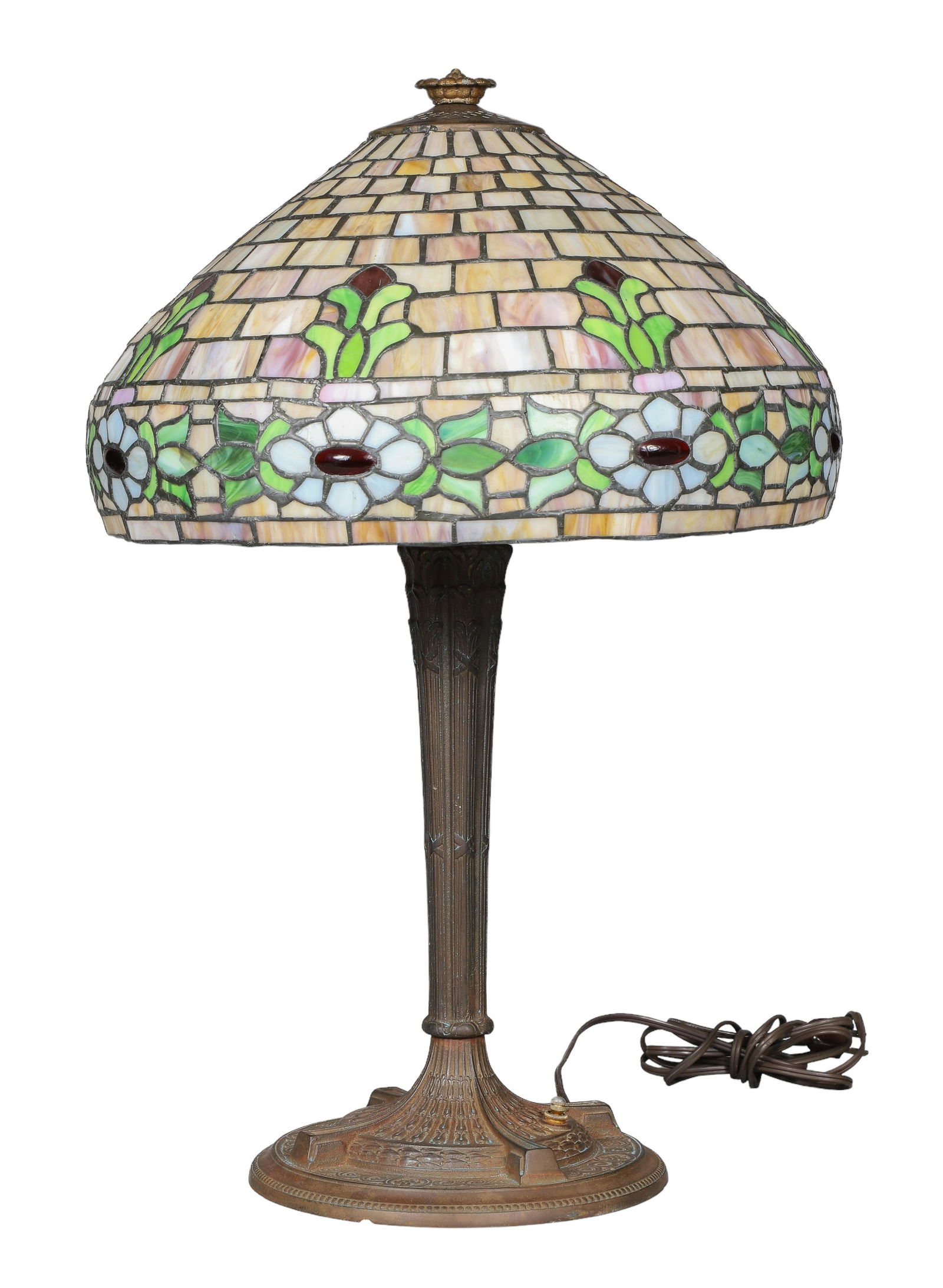 Art Deco Leaded Glass Table Lamp (1 of 6)
