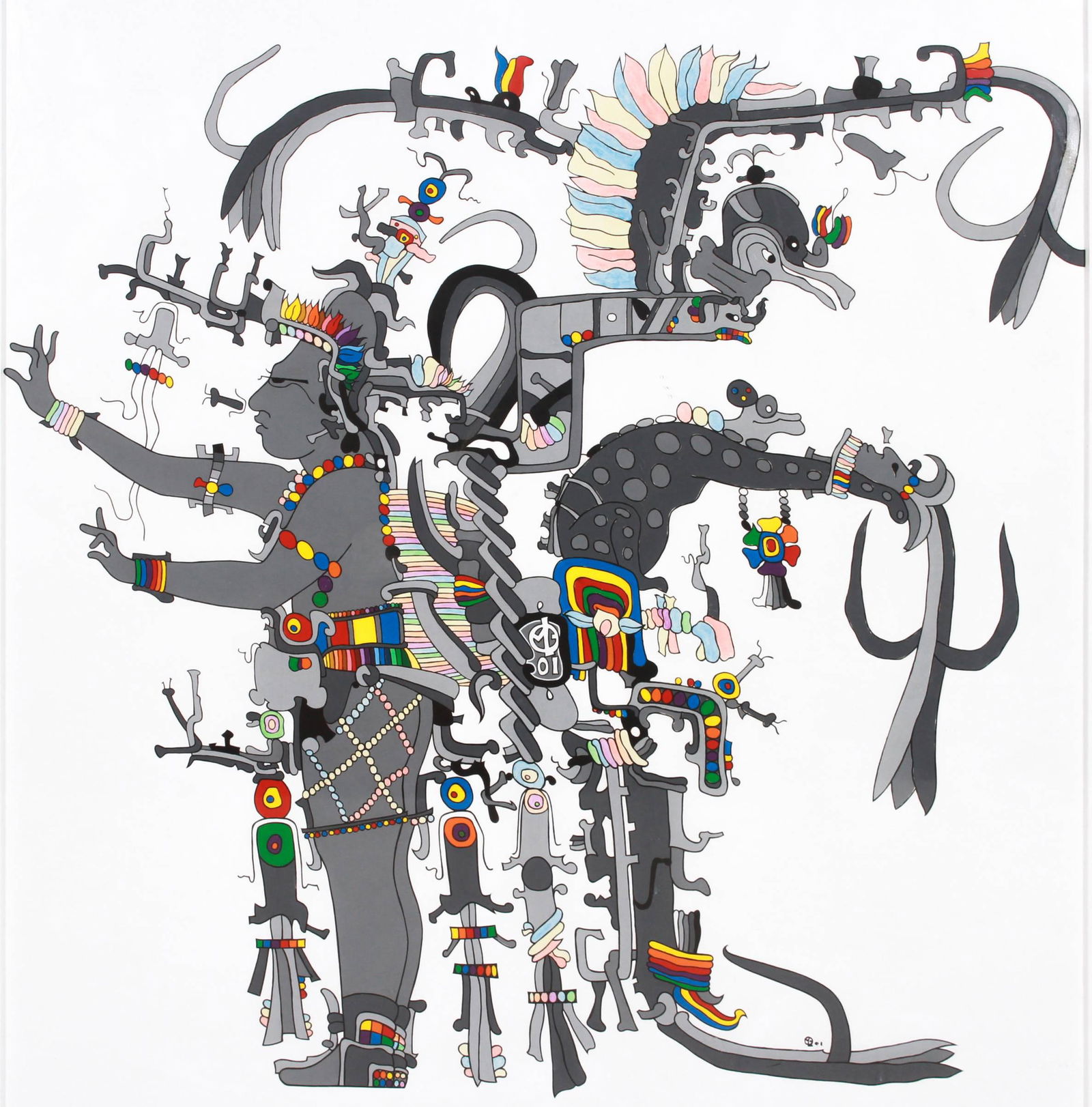 Morris Blackman Surrealist Mayan Dancer #4 (1 of 4)