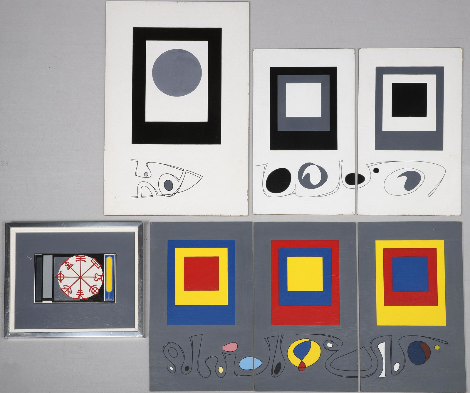 Morris Blackman(7) Small Abstract Paintings (1 of 9)