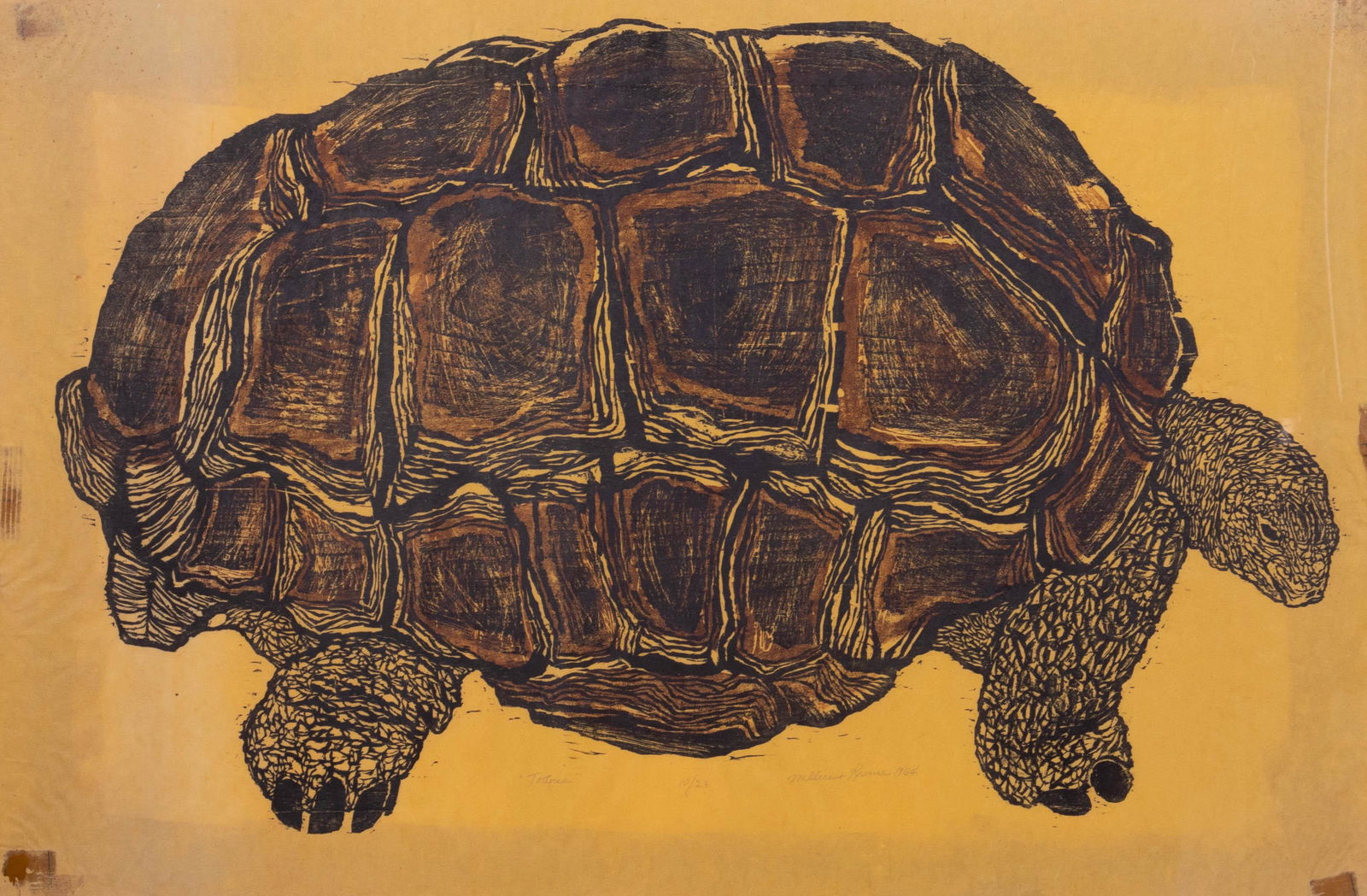 Millicent Krouse Woodcut "Tortoise" (1 of 4)
