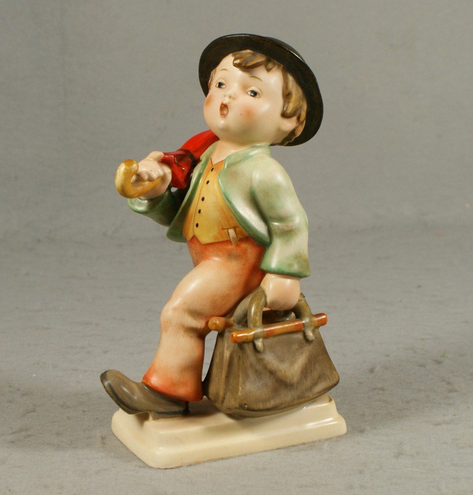 Hummel figurine, "Merry Wanderer", number 7, TM 1: Hummel figurine, "Merry Wanderer", number 7, TM 1 Crown mark, 7-1/2" high, no visible defects