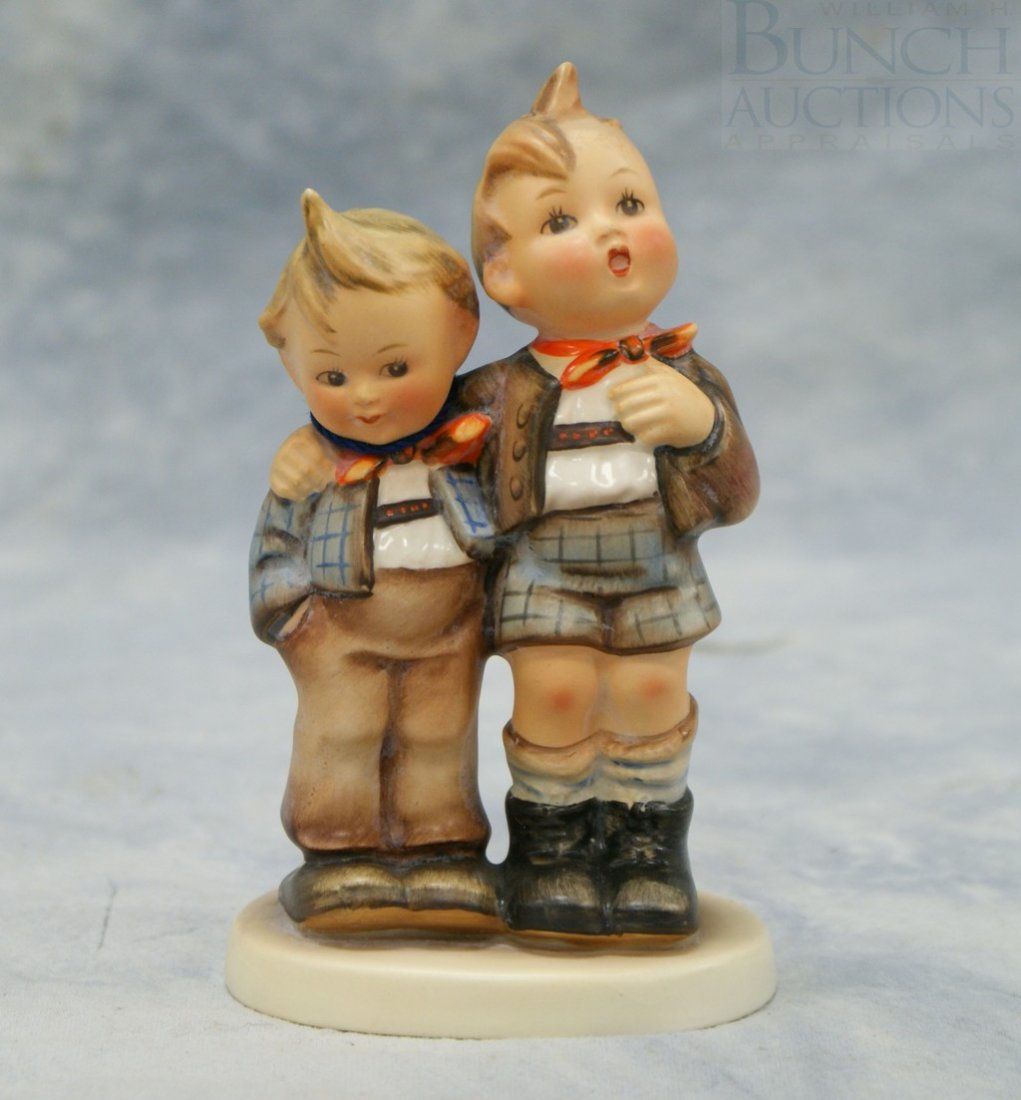 Hummel figurine "Max and Moritz" no 123, 5 1/2" t: Hummel figurine "Max and Moritz" no 123, 5 1/2" tall, full bee TMK-2, small chip on hair