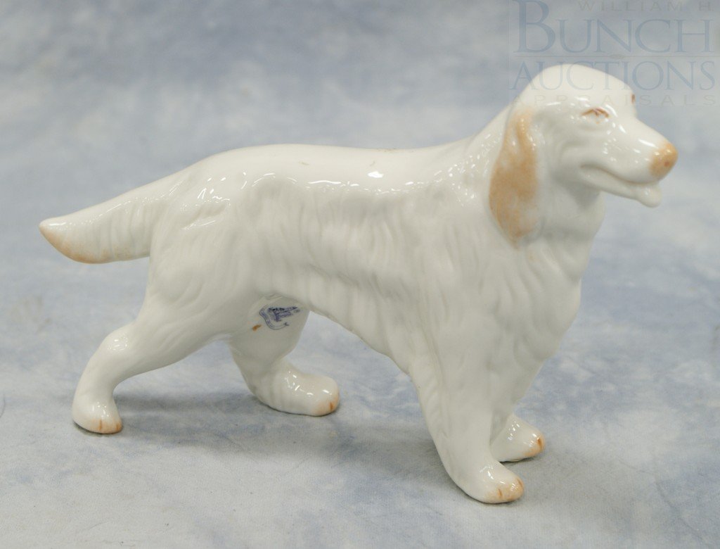 Belleek Irish/English Setter porcelain figurine, : Belleek Irish/English Setter porcelain figurine, 5 1/4" tall